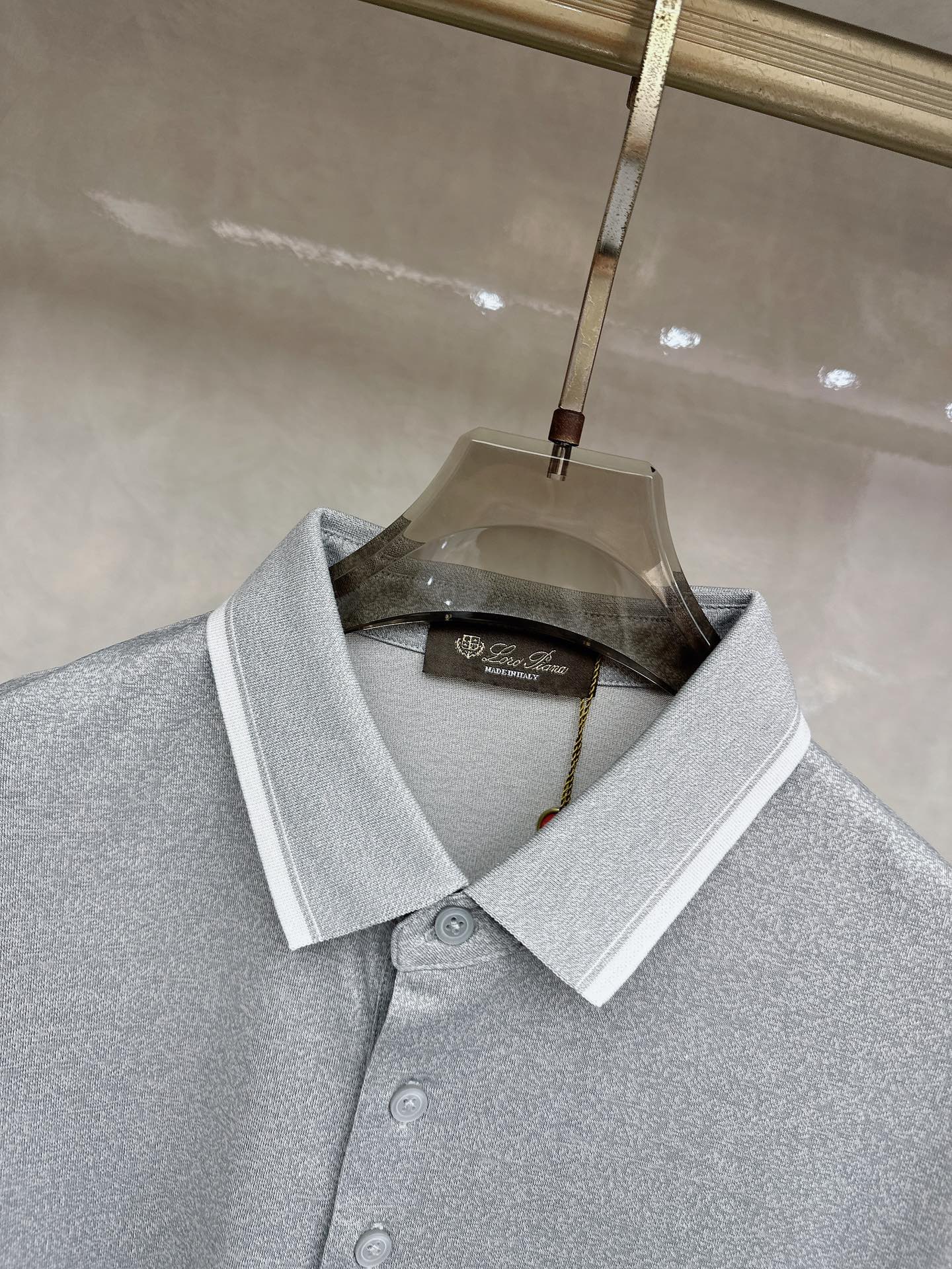 loro Piana 上新 26ss loro Piana 春夏新款花灰起脚平纹短袖 原版定制 轻薄透气
