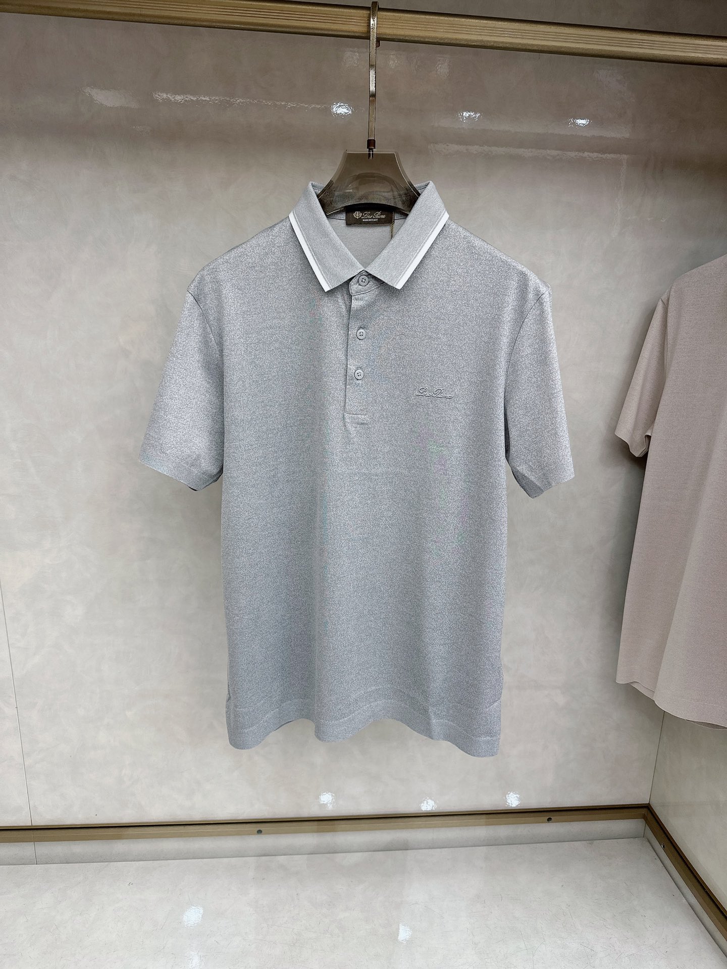 loro Piana 上新 26ss loro Piana 春夏新款花灰起脚平纹短袖 原版定制 轻薄透气