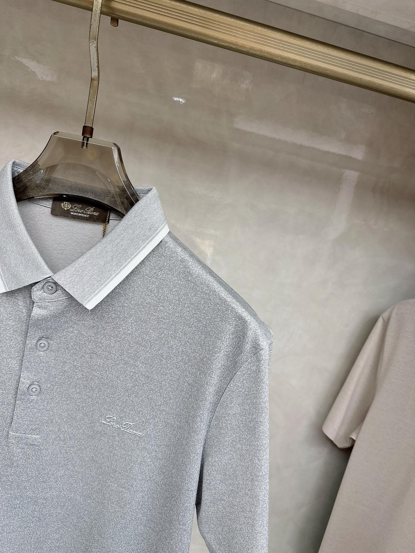 loro Piana 上新 26ss loro Piana 春夏新款花灰起脚平纹短袖 原版定制 轻薄透气