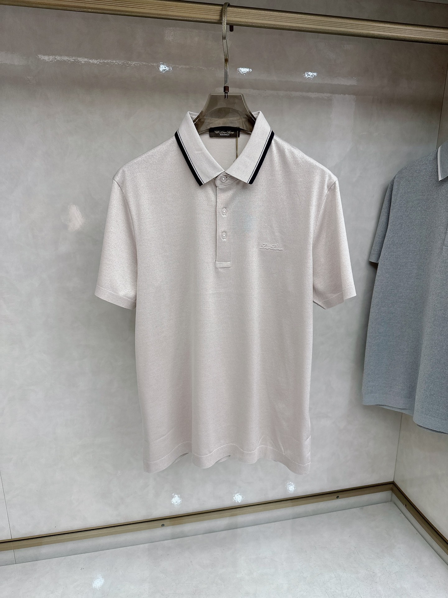 loro Piana 上新 26ss loro Piana 春夏新款花灰起脚平纹短袖 原版定制 轻薄透气