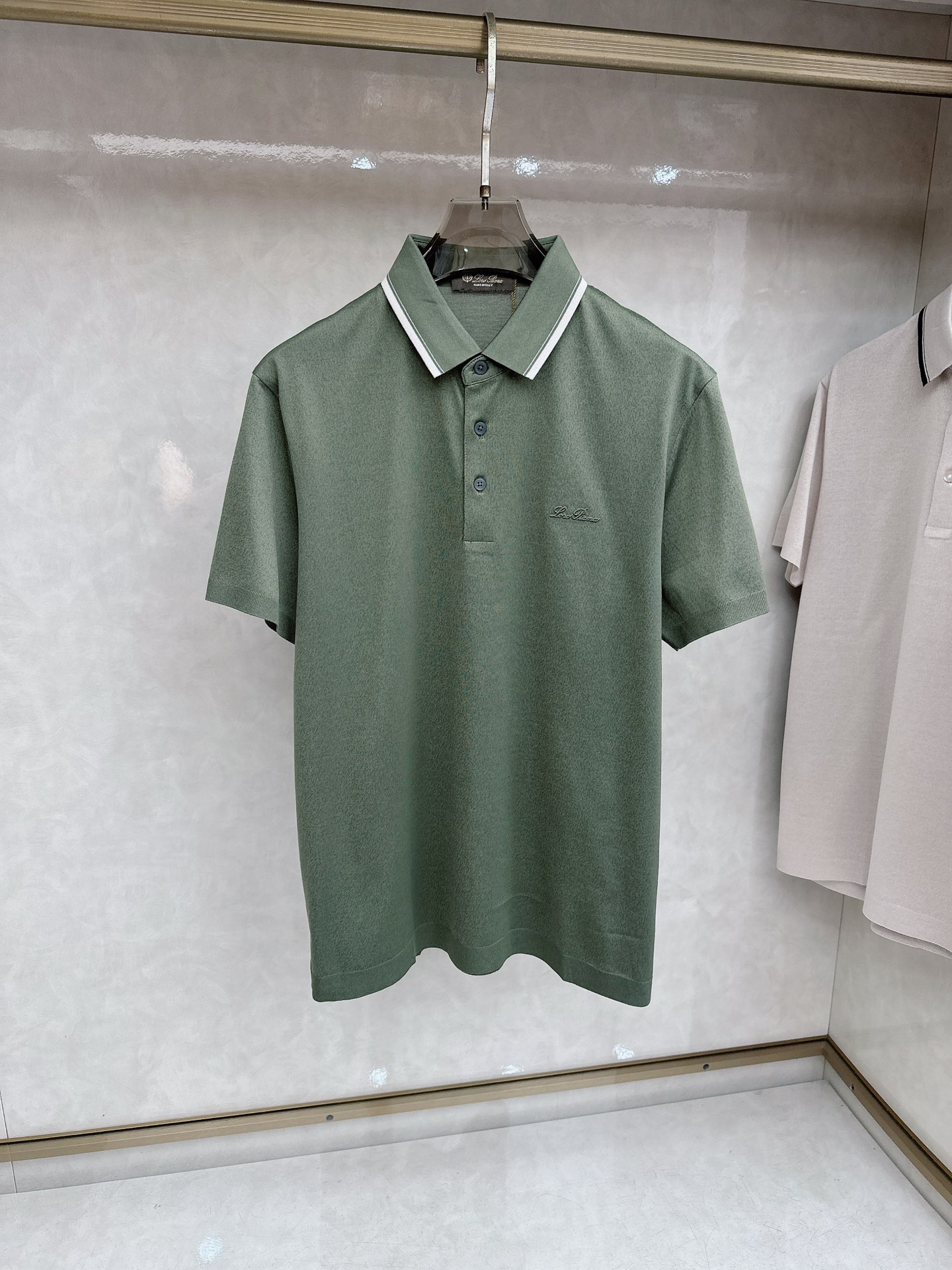 loro Piana 上新 26ss loro Piana 春夏新款花灰起脚平纹短袖 原版定制 轻薄透气