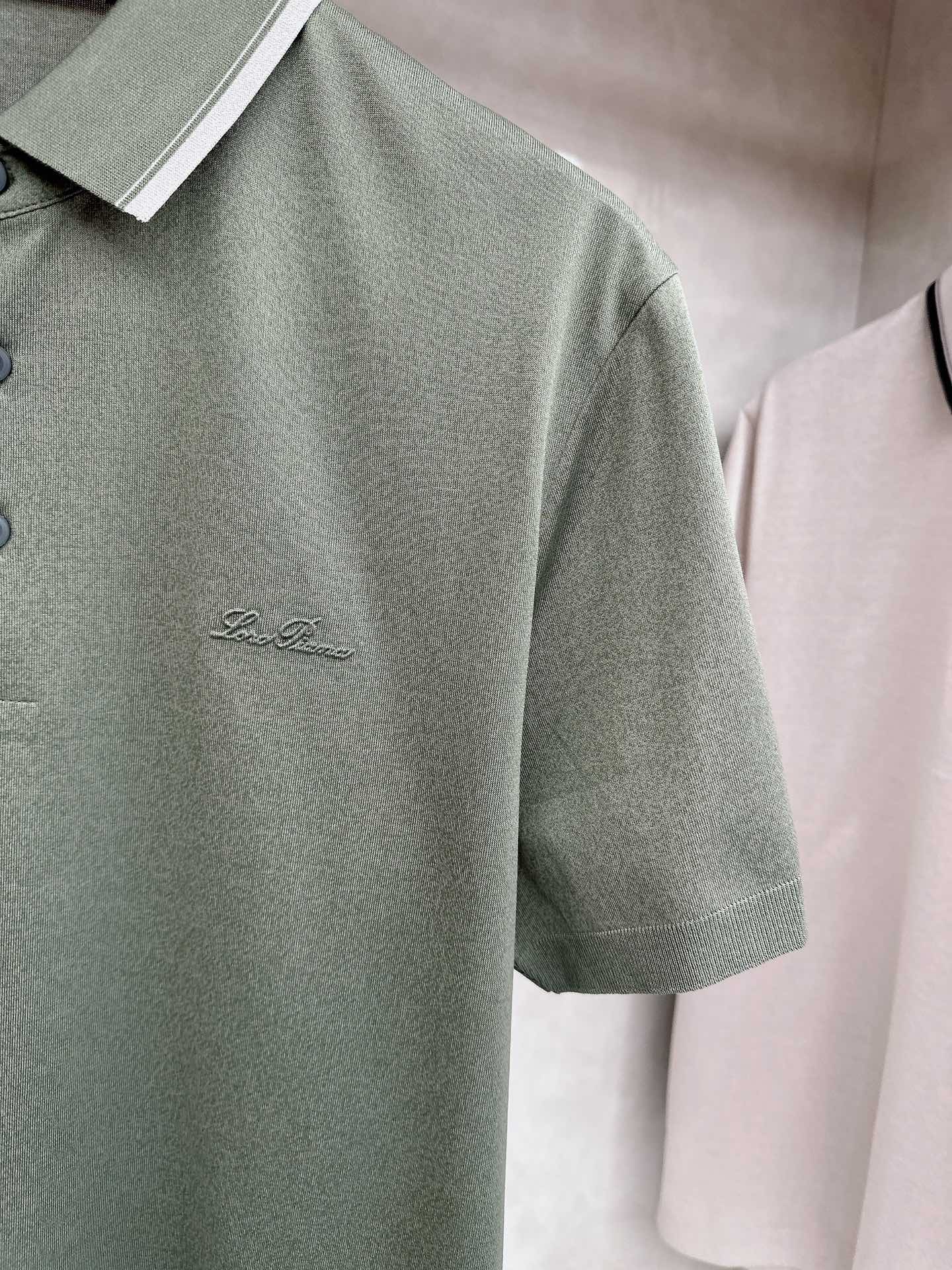 loro Piana 上新 26ss loro Piana 春夏新款花灰起脚平纹短袖 原版定制 轻薄透气