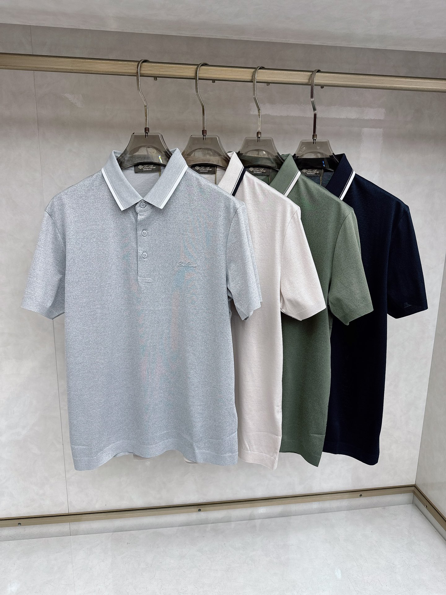 loro Piana 上新 26ss loro Piana 春夏新款花灰起脚平纹短袖 原版定制 轻薄透气