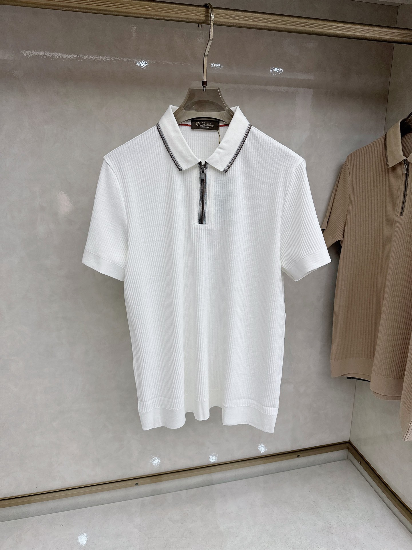 -loro Piana 26春夏新款冰感竖纹针织面料，打造立体质感，告别平面单调，视觉触感双高级，金属拉