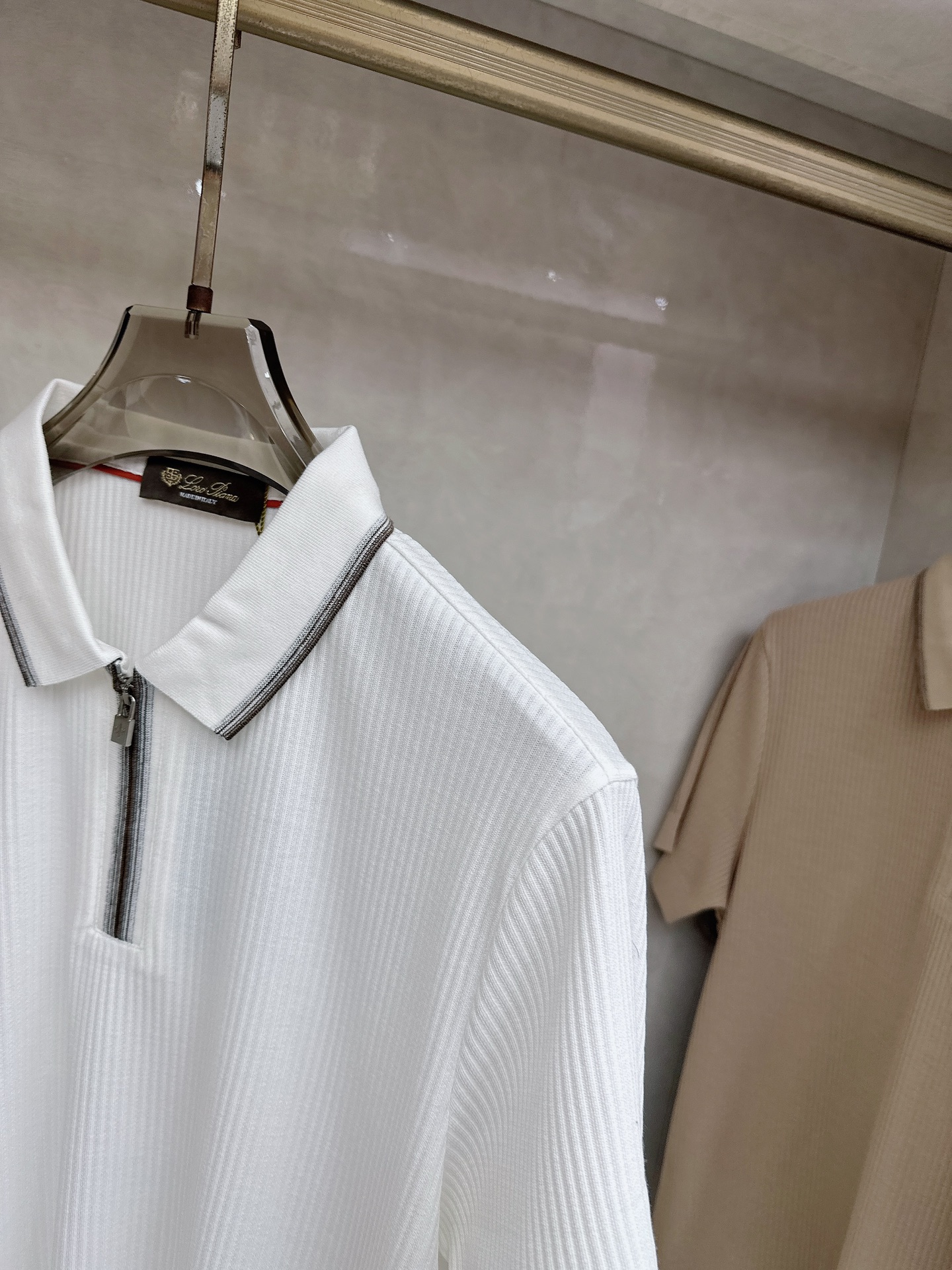 -loro Piana 26春夏新款冰感竖纹针织面料，打造立体质感，告别平面单调，视觉触感双高级，金属拉