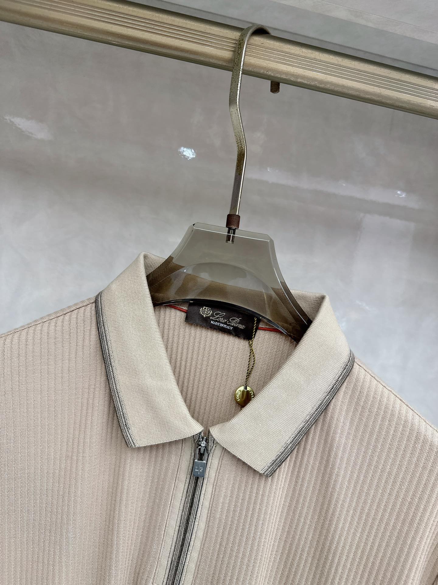 -loro Piana 26春夏新款冰感竖纹针织面料，打造立体质感，告别平面单调，视觉触感双高级，金属拉
