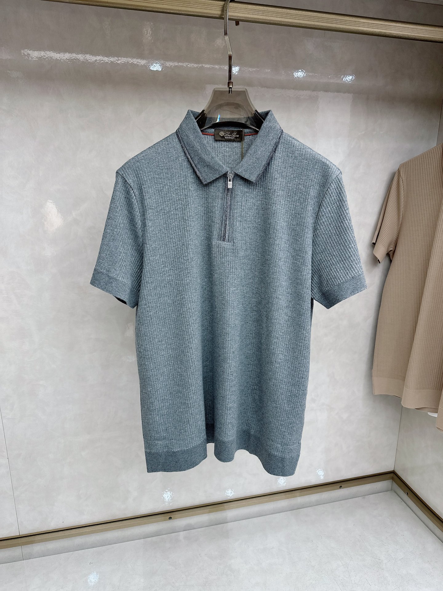 -loro Piana 26春夏新款冰感竖纹针织面料，打造立体质感，告别平面单调，视觉触感双高级，金属拉