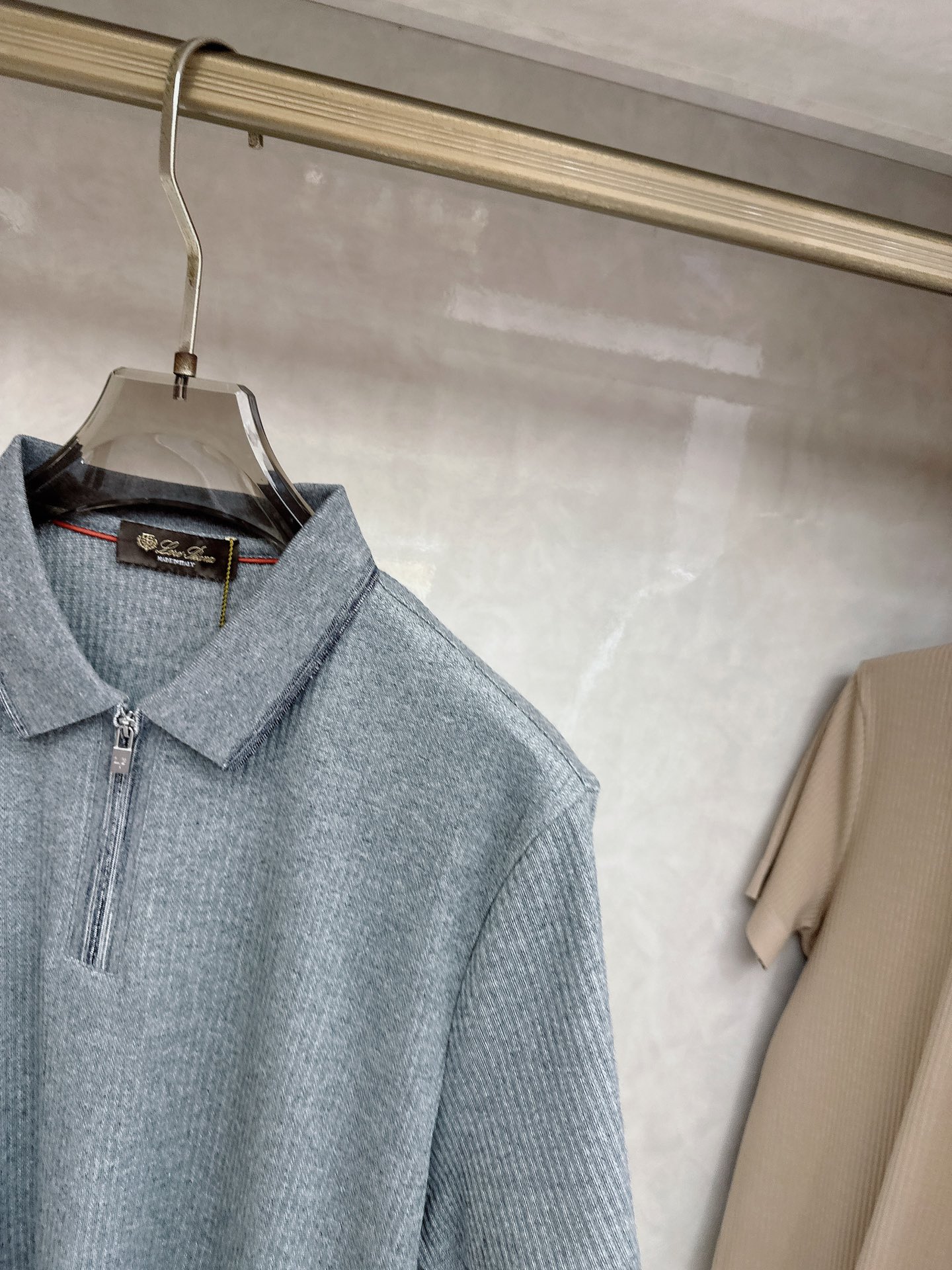 -loro Piana 26春夏新款冰感竖纹针织面料，打造立体质感，告别平面单调，视觉触感双高级，金属拉