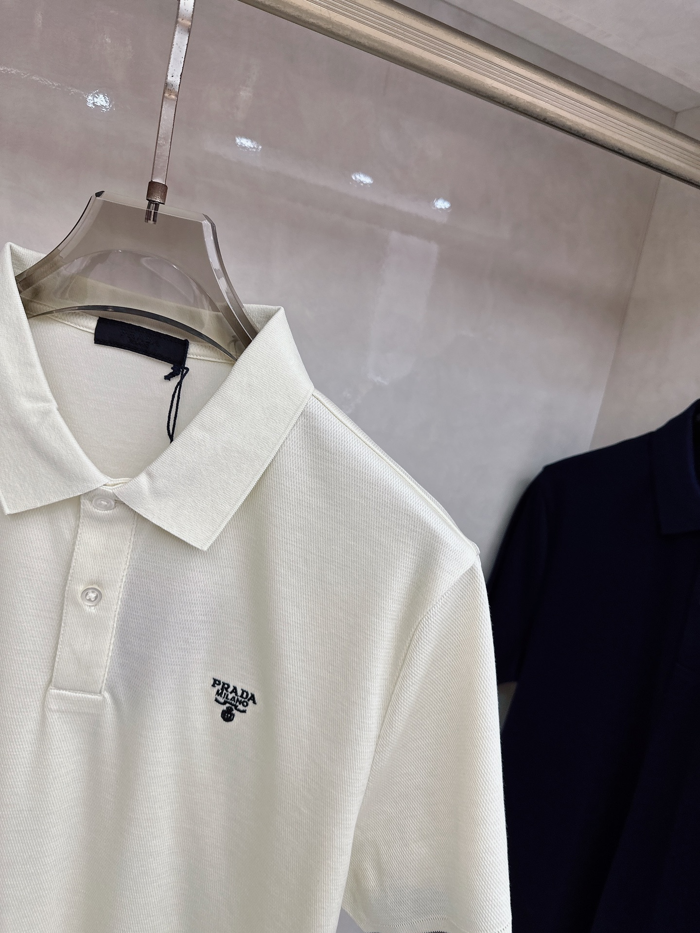 普拉达【新品全网独家 针织短袖 ‼️‼️ 2026夏季新品🆕Pr*da 男士针织刺绣🪡字母三角logo 