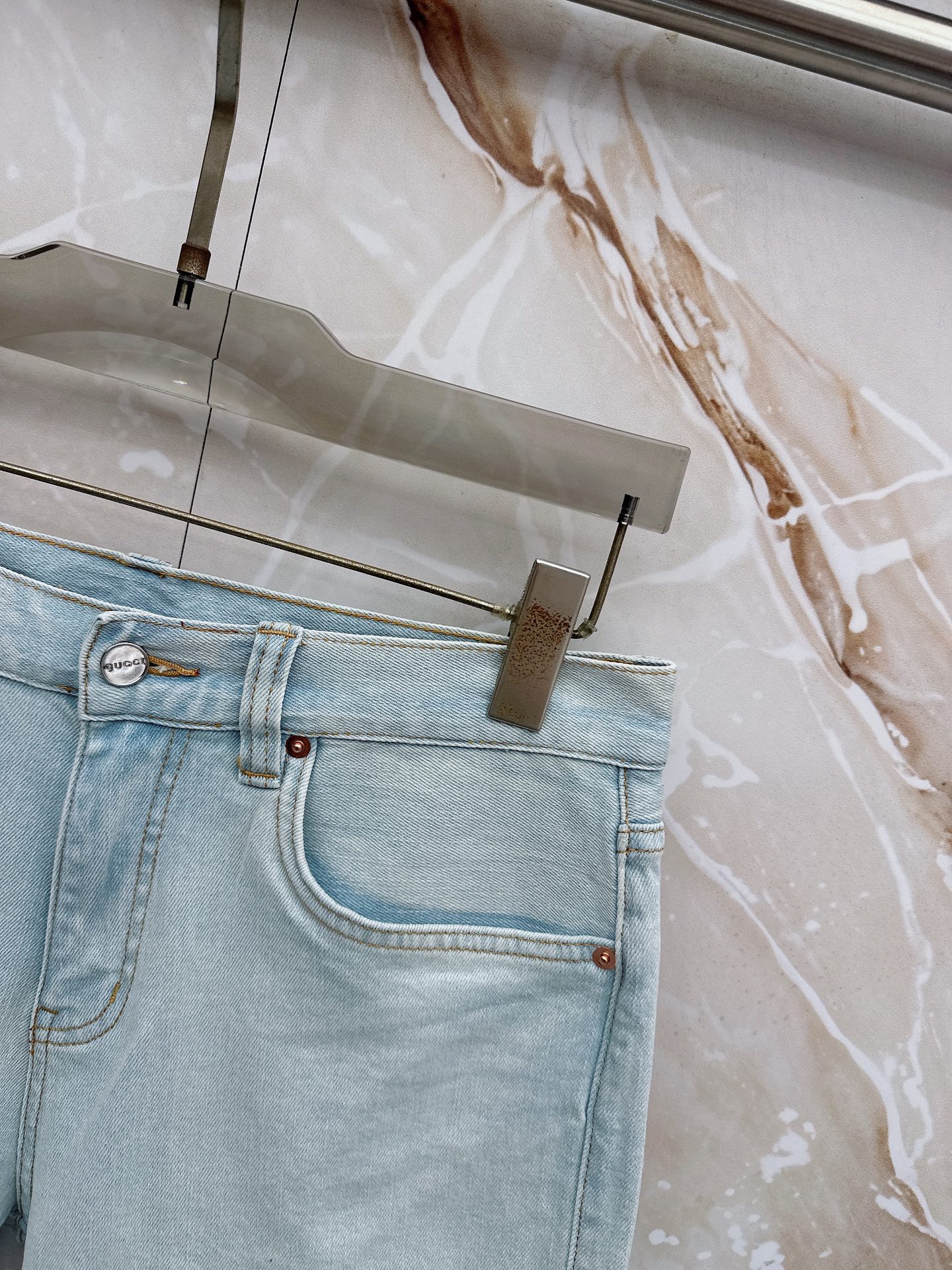 古奇 2026早春最新款牛仔短裤 柜台同步发售 原版定制 客供五金辅料 原单品质 进口牛仔面料高弹力 重