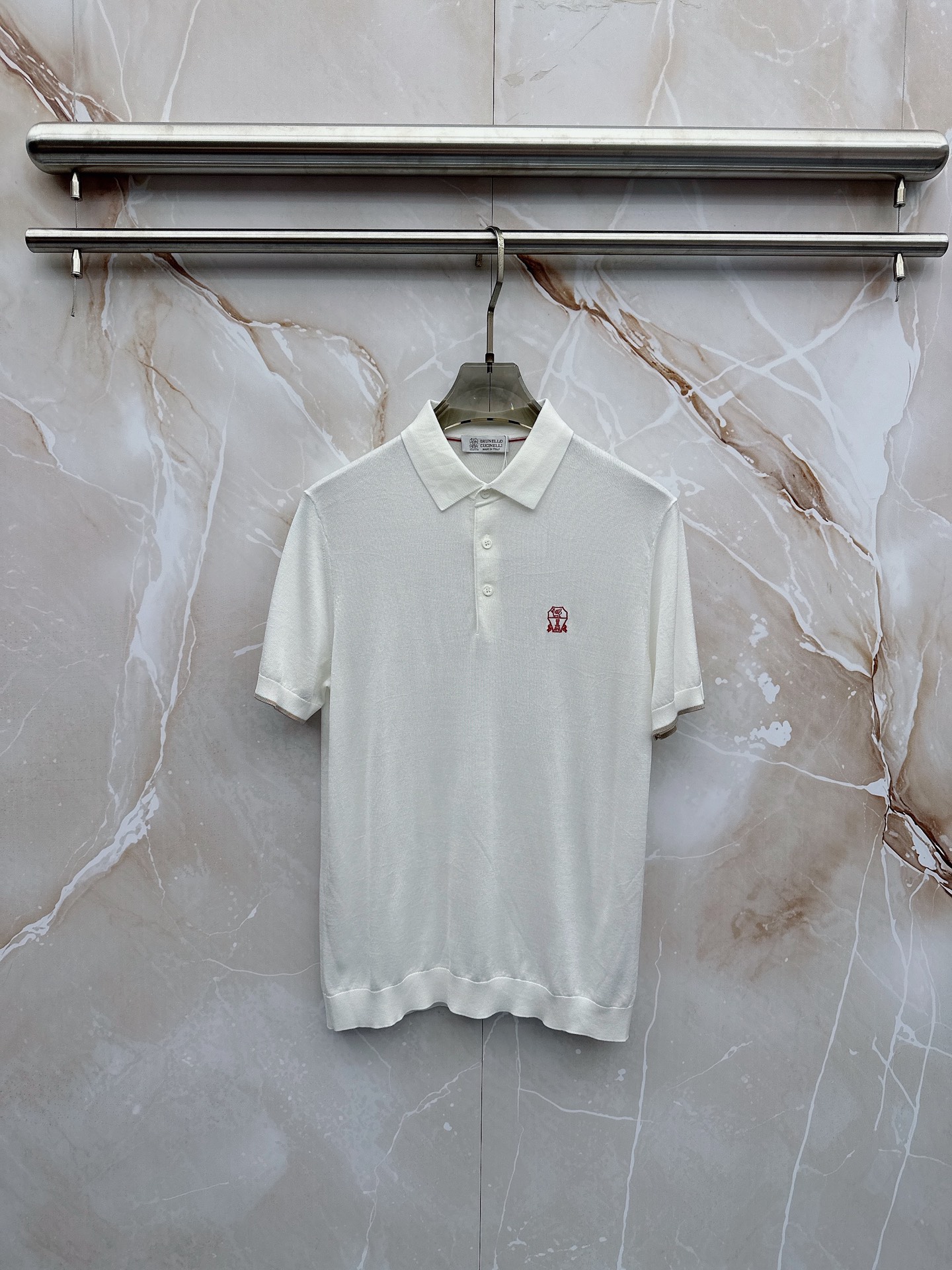 BC 26SS春夏新款桑蚕丝天丝混纺针织翻领短Tee，男士经典徽章刺绣商务休闲针织短袖Polo衫！贸易公