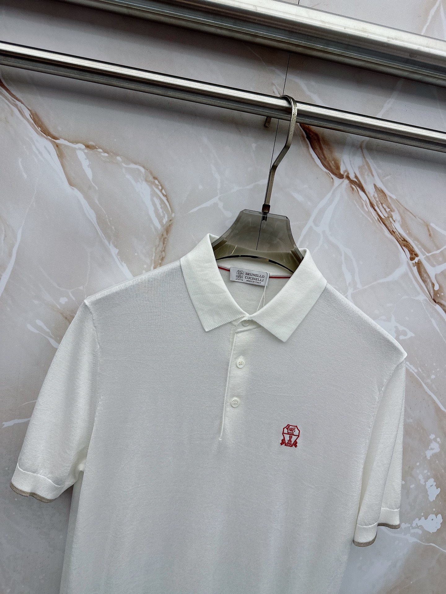 BC 26SS春夏新款桑蚕丝天丝混纺针织翻领短Tee，男士经典徽章刺绣商务休闲针织短袖Polo衫！贸易公