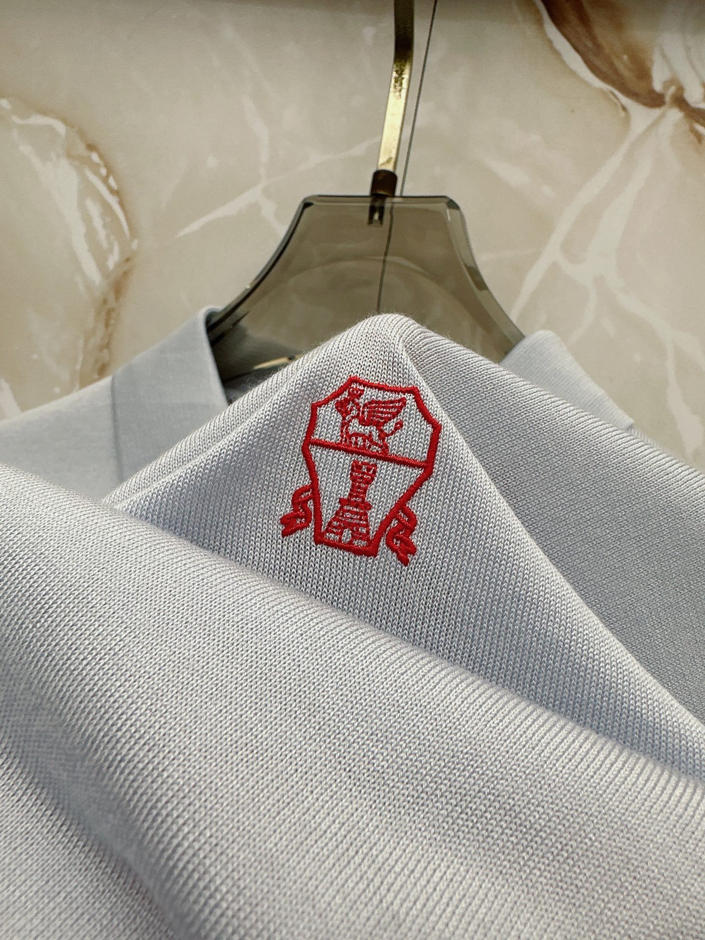 BC 26SS春夏新款桑蚕丝天丝混纺针织翻领短Tee，男士经典徽章刺绣商务休闲针织短袖Polo衫！贸易公