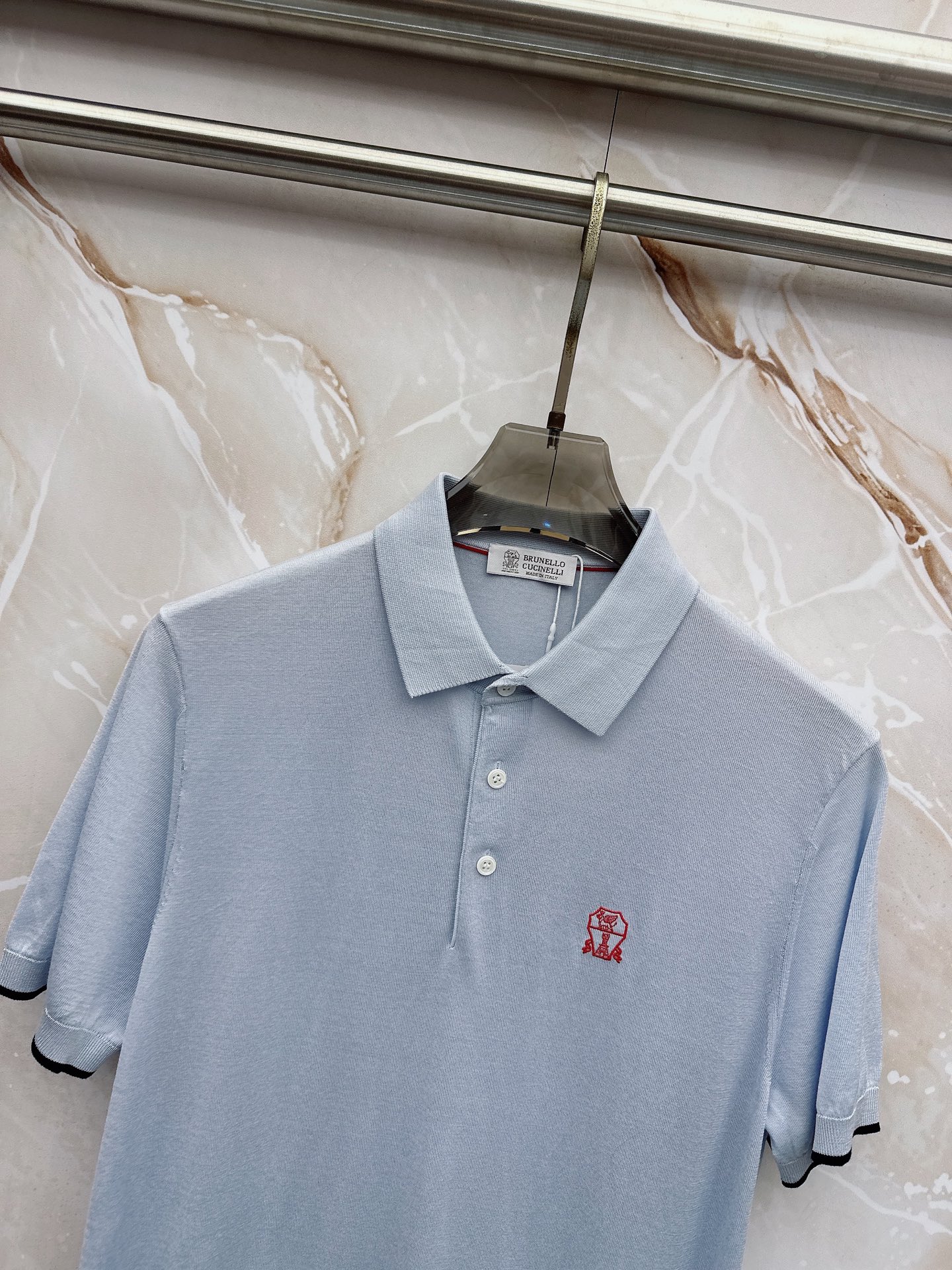 BC 26SS春夏新款桑蚕丝天丝混纺针织翻领短Tee，男士经典徽章刺绣商务休闲针织短袖Polo衫！贸易公