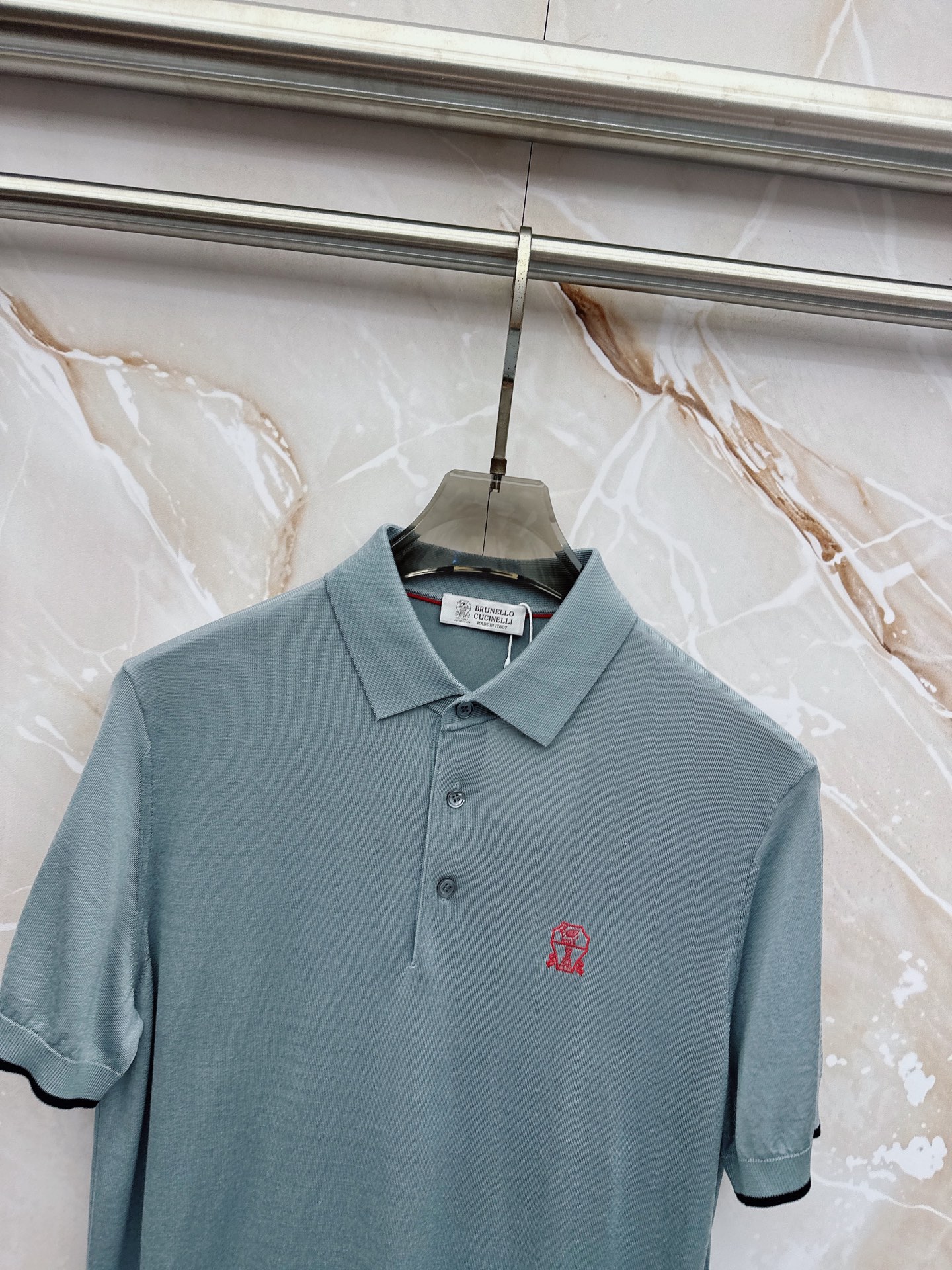 BC 26SS春夏新款桑蚕丝天丝混纺针织翻领短Tee，男士经典徽章刺绣商务休闲针织短袖Polo衫！贸易公