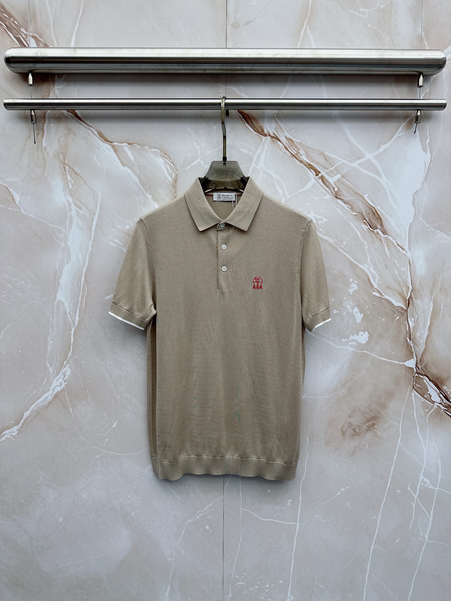 BC 26SS春夏新款桑蚕丝天丝混纺针织翻领短Tee，男士经典徽章刺绣商务休闲针织短袖Polo衫！贸易公