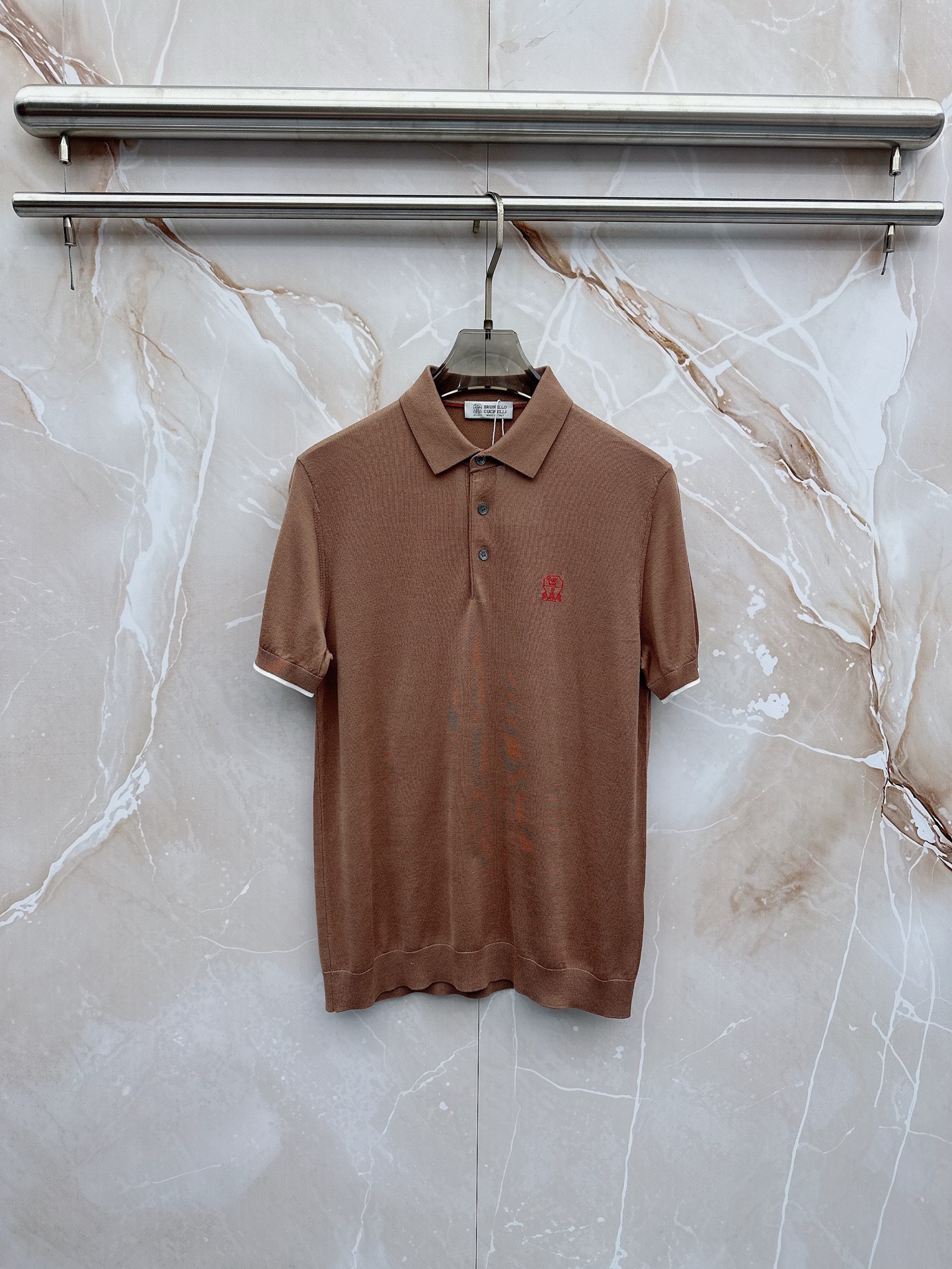 BC 26SS春夏新款桑蚕丝天丝混纺针织翻领短Tee，男士经典徽章刺绣商务休闲针织短袖Polo衫！贸易公