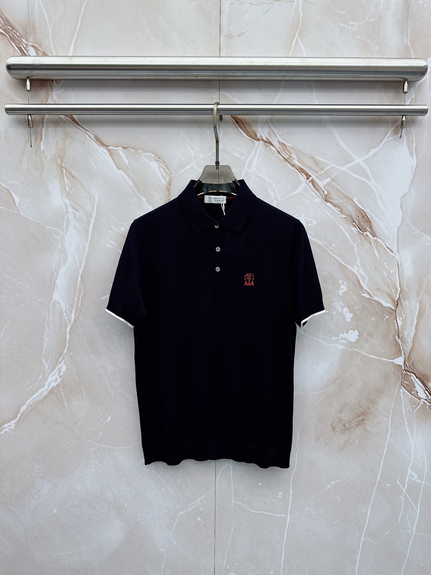 BC 26SS春夏新款桑蚕丝天丝混纺针织翻领短Tee，男士经典徽章刺绣商务休闲针织短袖Polo衫！贸易公