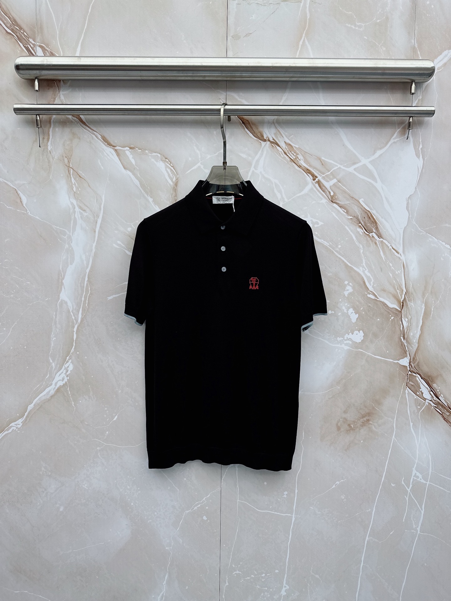 BC 26SS春夏新款桑蚕丝天丝混纺针织翻领短Tee，男士经典徽章刺绣商务休闲针织短袖Polo衫！贸易公