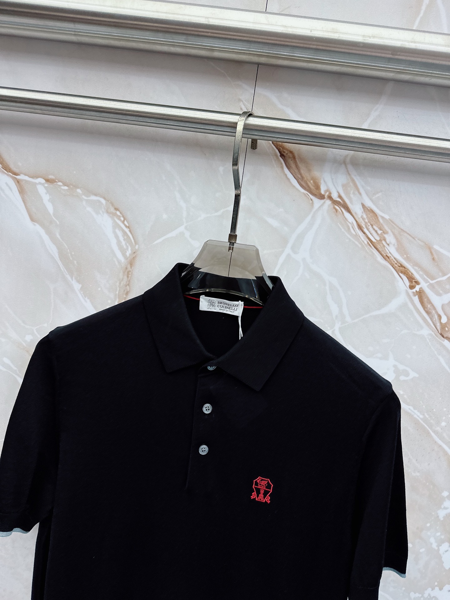 BC 26SS春夏新款桑蚕丝天丝混纺针织翻领短Tee，男士经典徽章刺绣商务休闲针织短袖Polo衫！贸易公