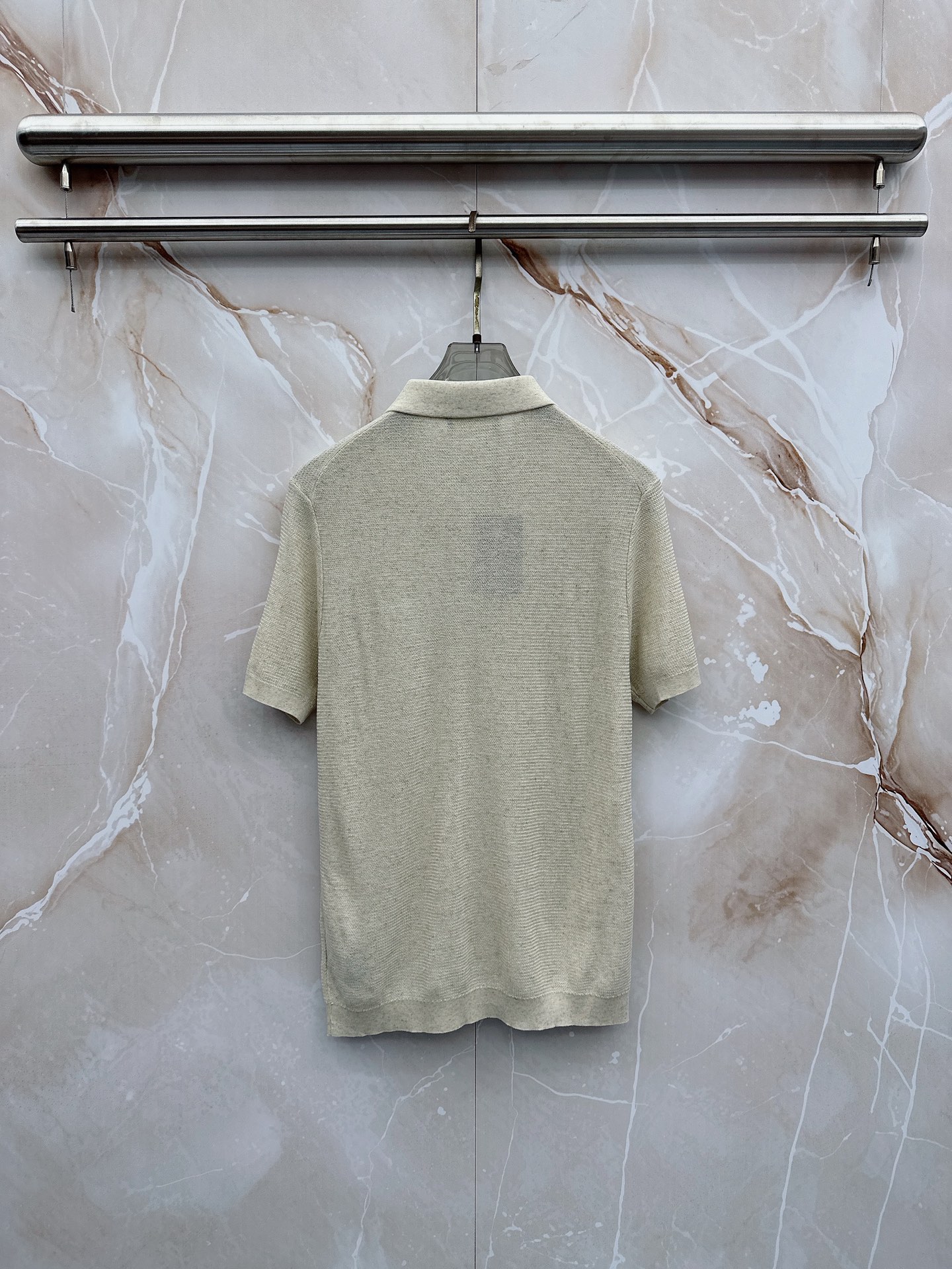 Loro piana春夏新款桑蚕丝天丝混纺针织翻领短Tee，男士经典徽章刺绣商务休闲针织短袖Polo衫！