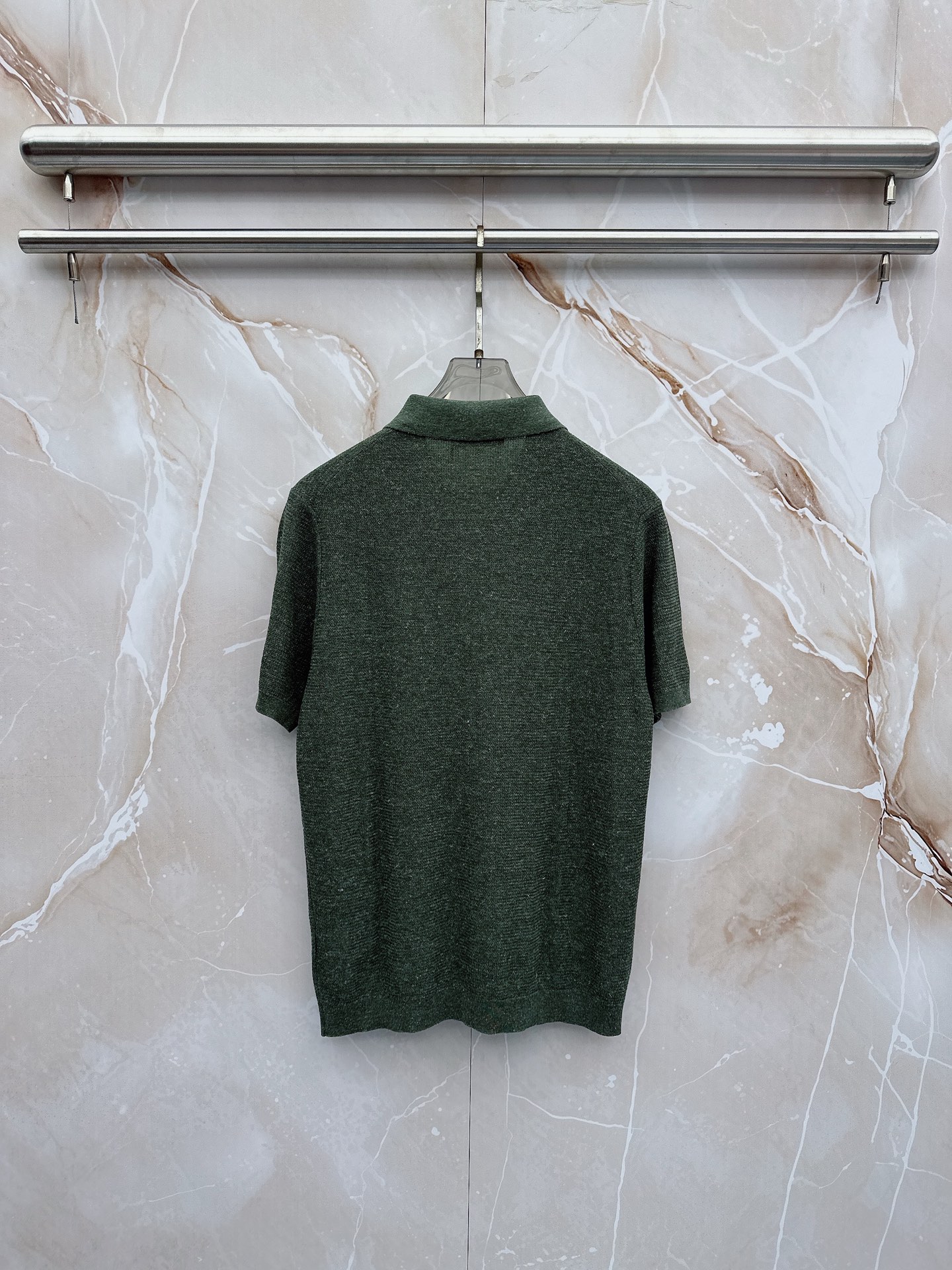 Loro piana春夏新款桑蚕丝天丝混纺针织翻领短Tee，男士经典徽章刺绣商务休闲针织短袖Polo衫！