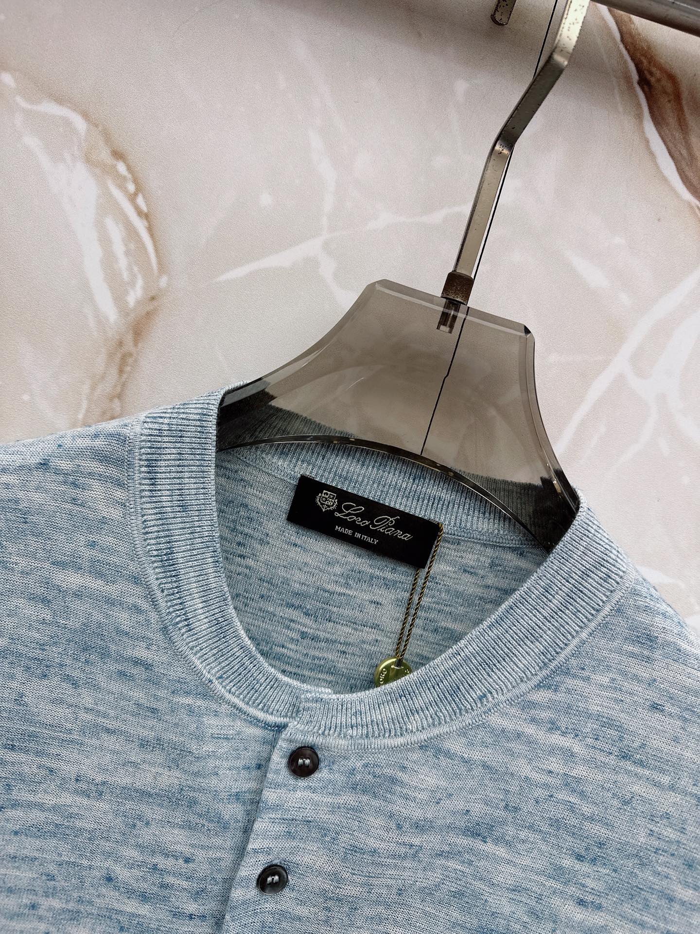 Loro Piana 诺悠翩雅 2026新款男士高端简约翻领针织条纹短袖T恤衫，香港洋行渠道货，纯正血统