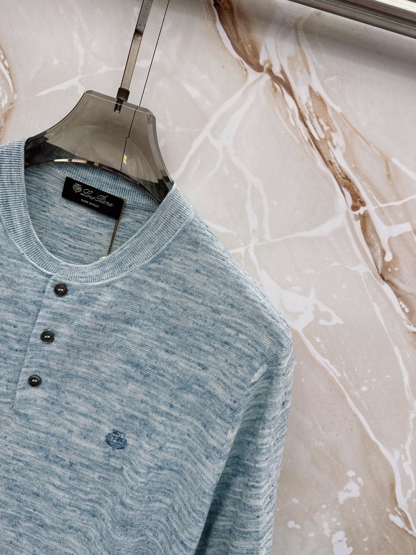 Loro Piana 诺悠翩雅 2026新款男士高端简约翻领针织条纹短袖T恤衫，香港洋行渠道货，纯正血统