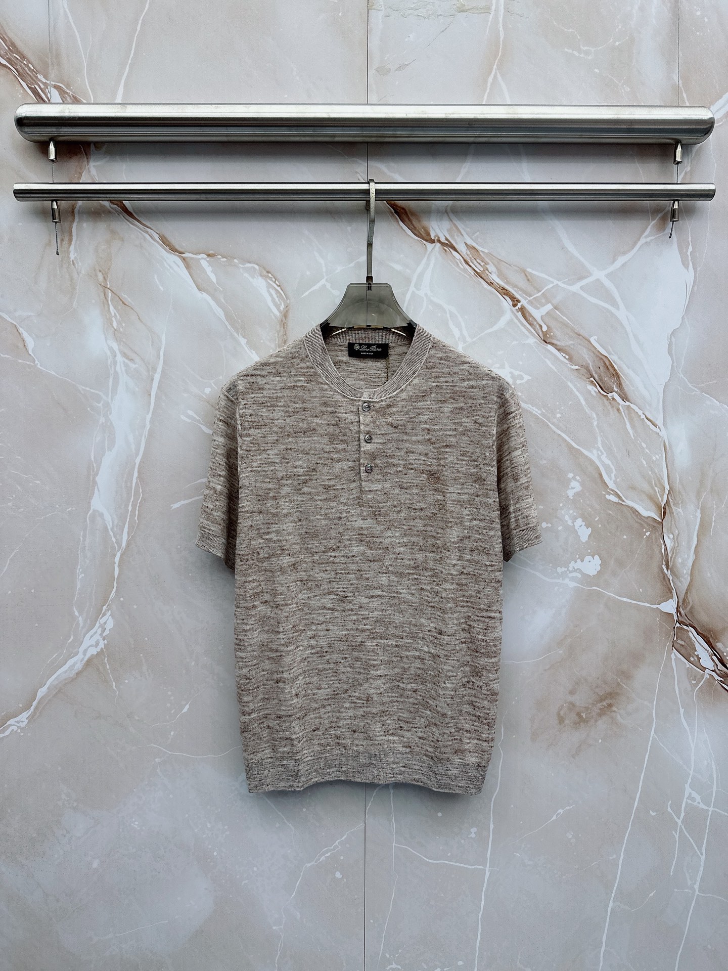 Loro Piana 诺悠翩雅 2026新款男士高端简约翻领针织条纹短袖T恤衫，香港洋行渠道货，纯正血统