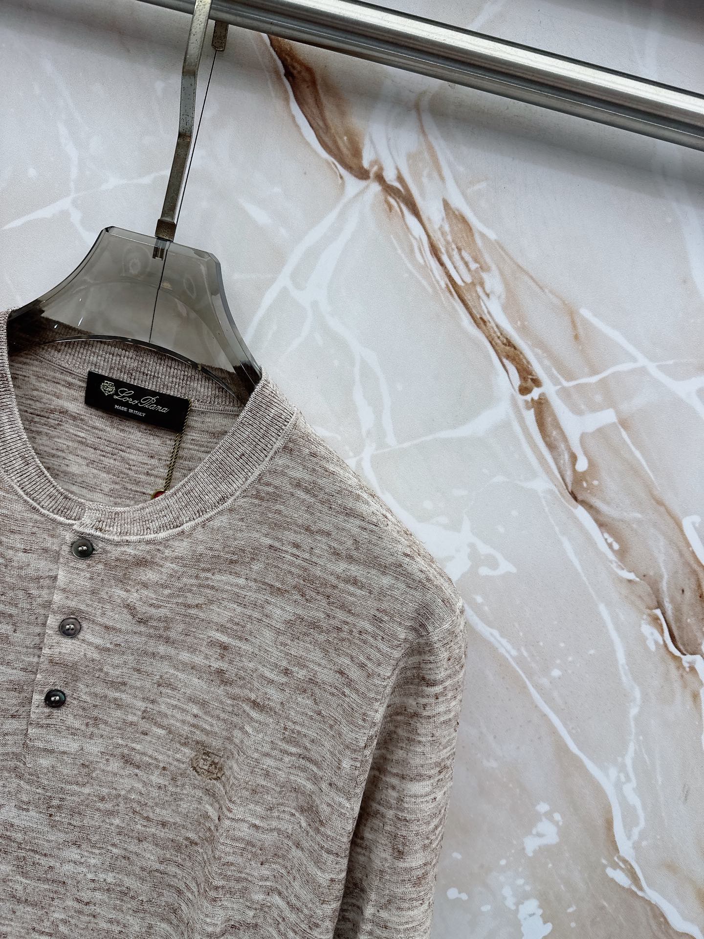 Loro Piana 诺悠翩雅 2026新款男士高端简约翻领针织条纹短袖T恤衫，香港洋行渠道货，纯正血统