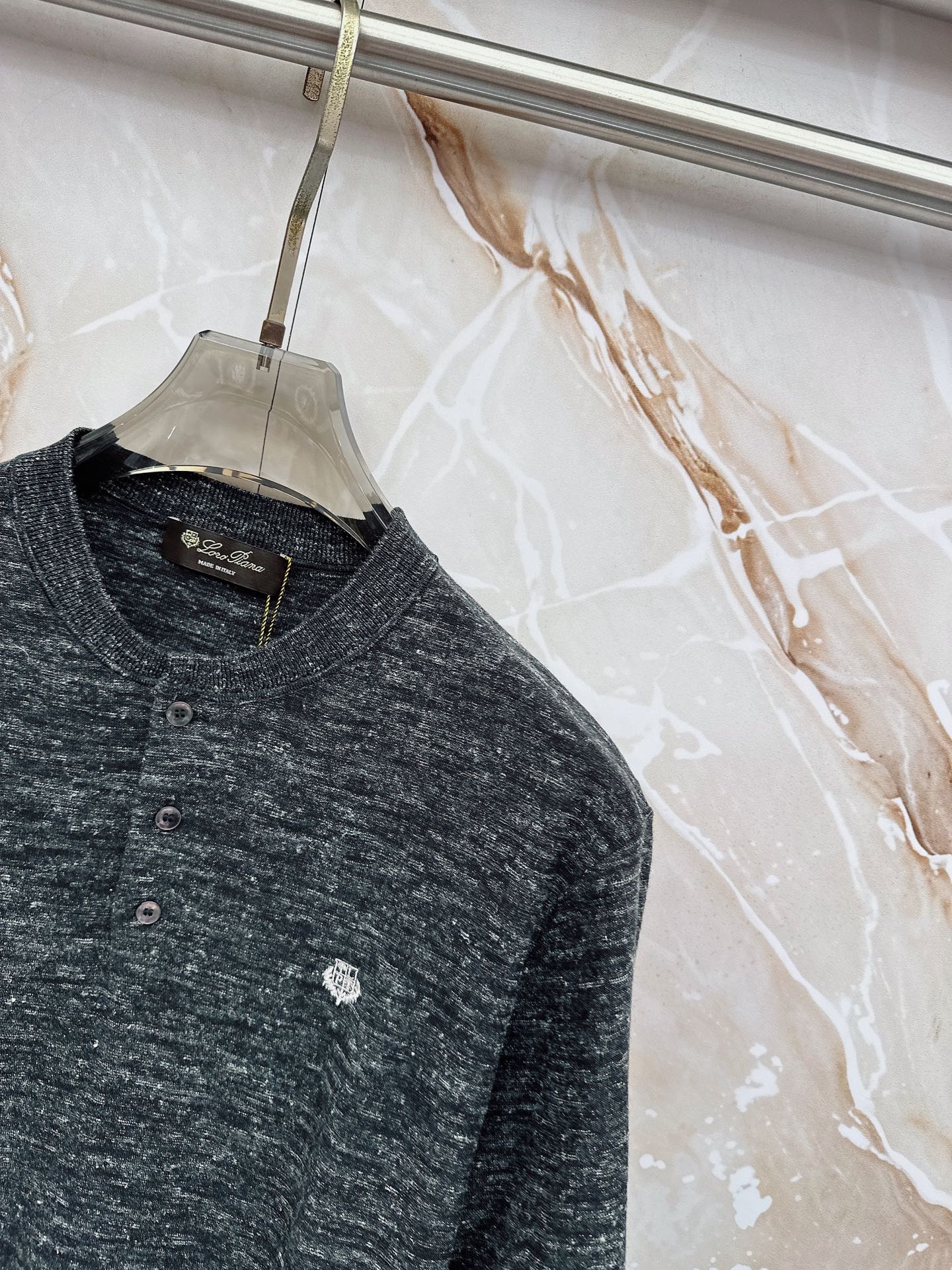 Loro Piana 诺悠翩雅 2026新款男士高端简约翻领针织条纹短袖T恤衫，香港洋行渠道货，纯正血统