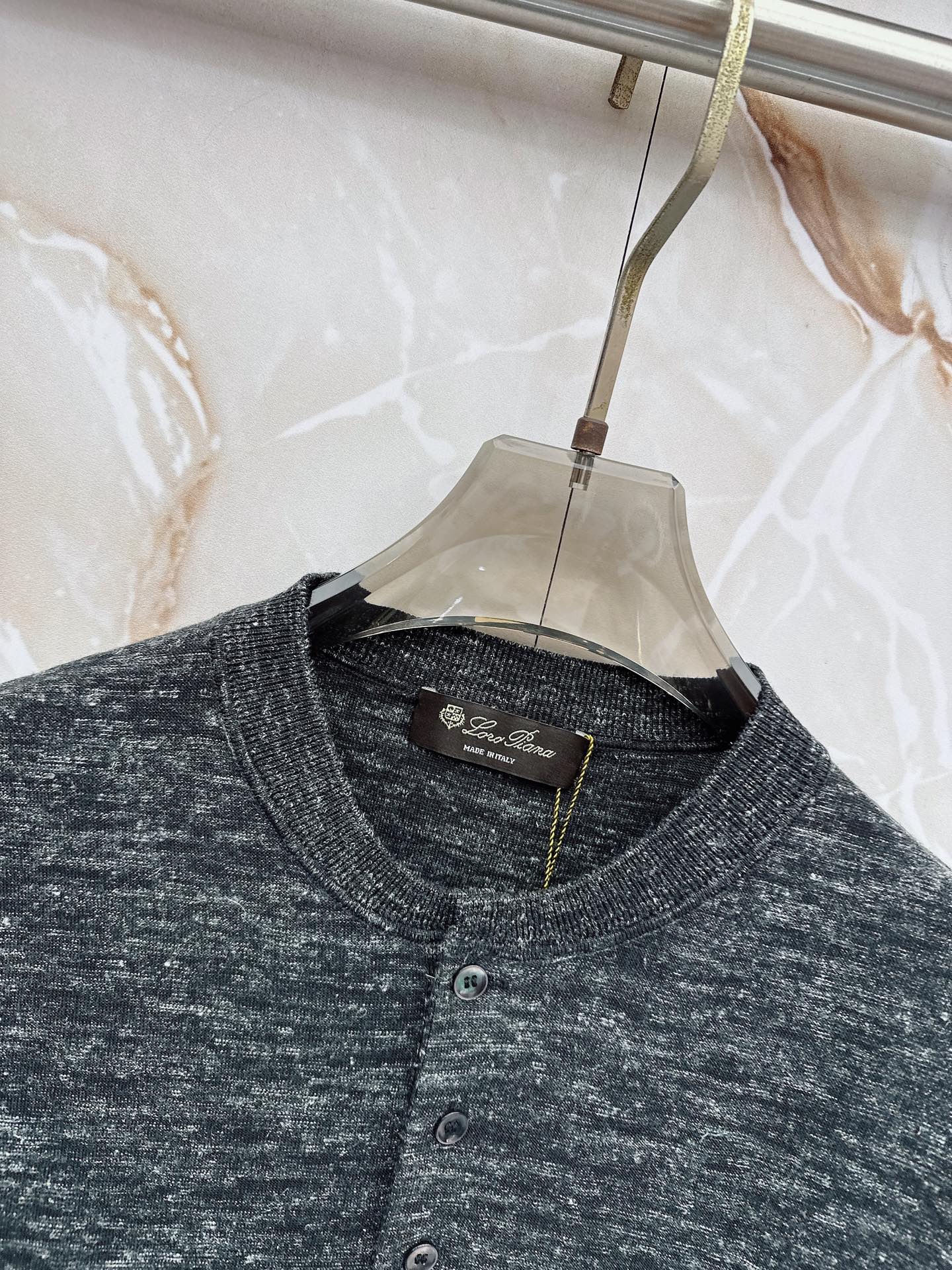 Loro Piana 诺悠翩雅 2026新款男士高端简约翻领针织条纹短袖T恤衫，香港洋行渠道货，纯正血统