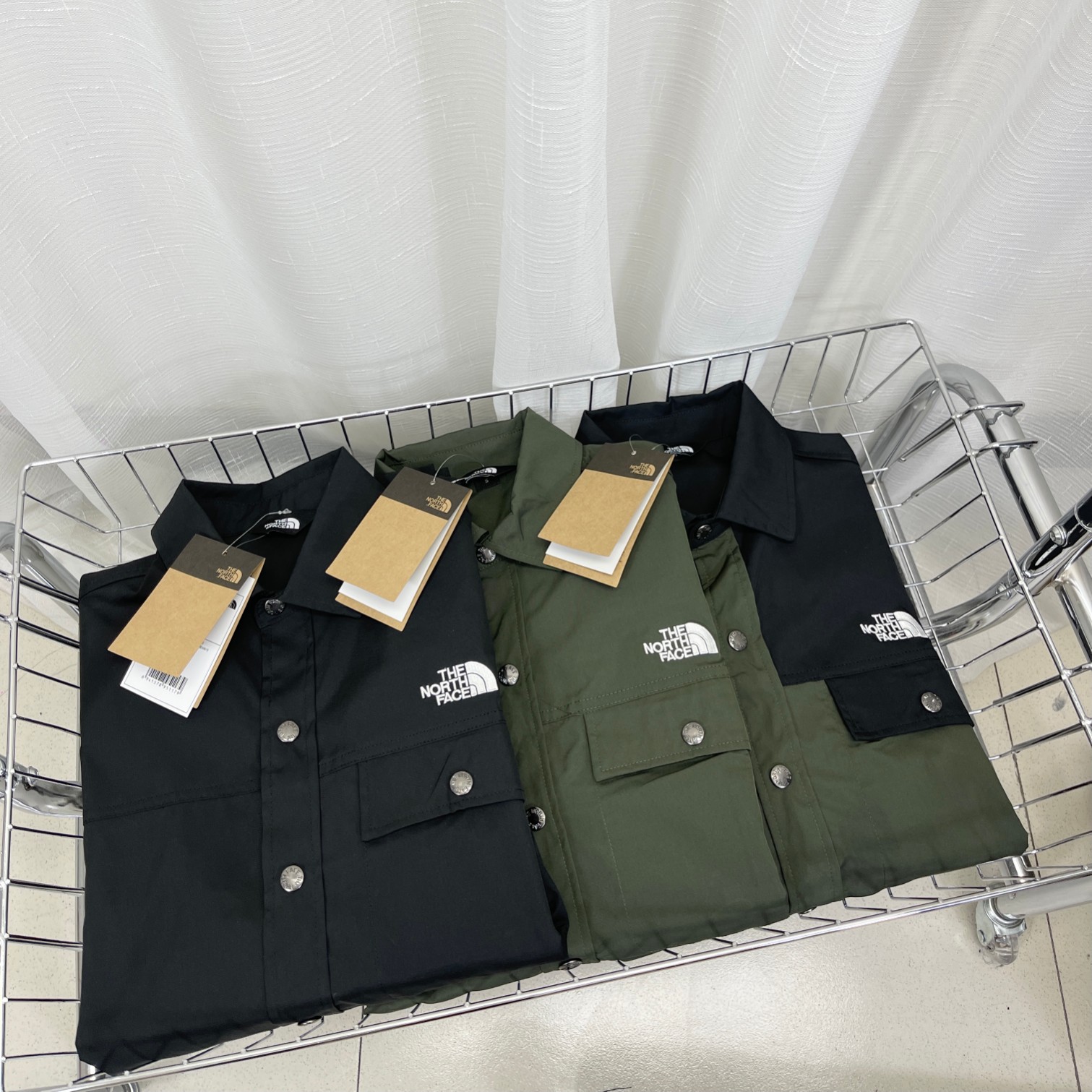 SY893# The North Face L/S Nuptse Shirt – Lightweight Air Fabric, Various Sizes and Colors - 图片 6