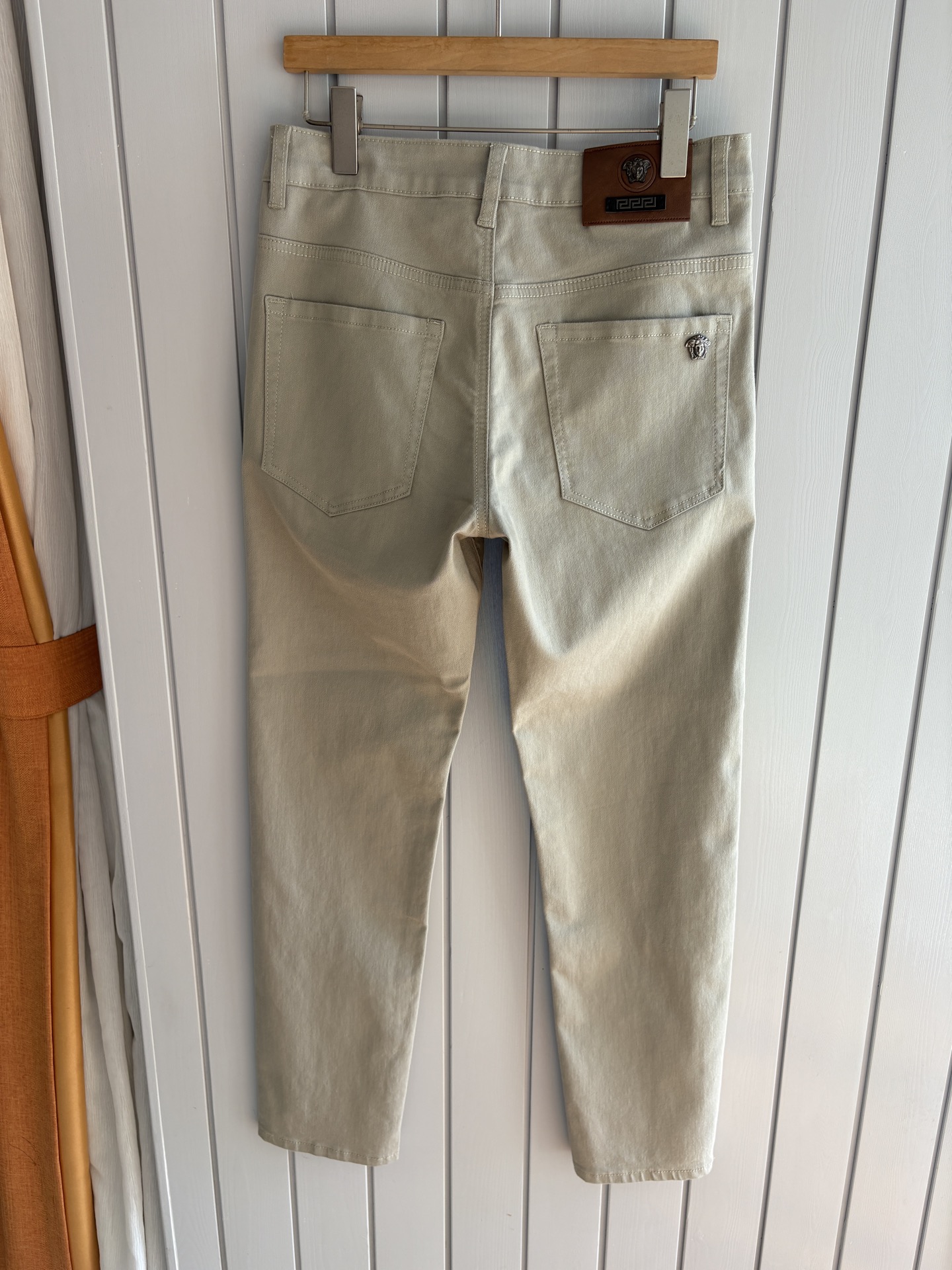 Versace Men's Beige Denim Pants with Medusa Logo - Stylish and Comfortable 5 i1749262909419 6187 0 3