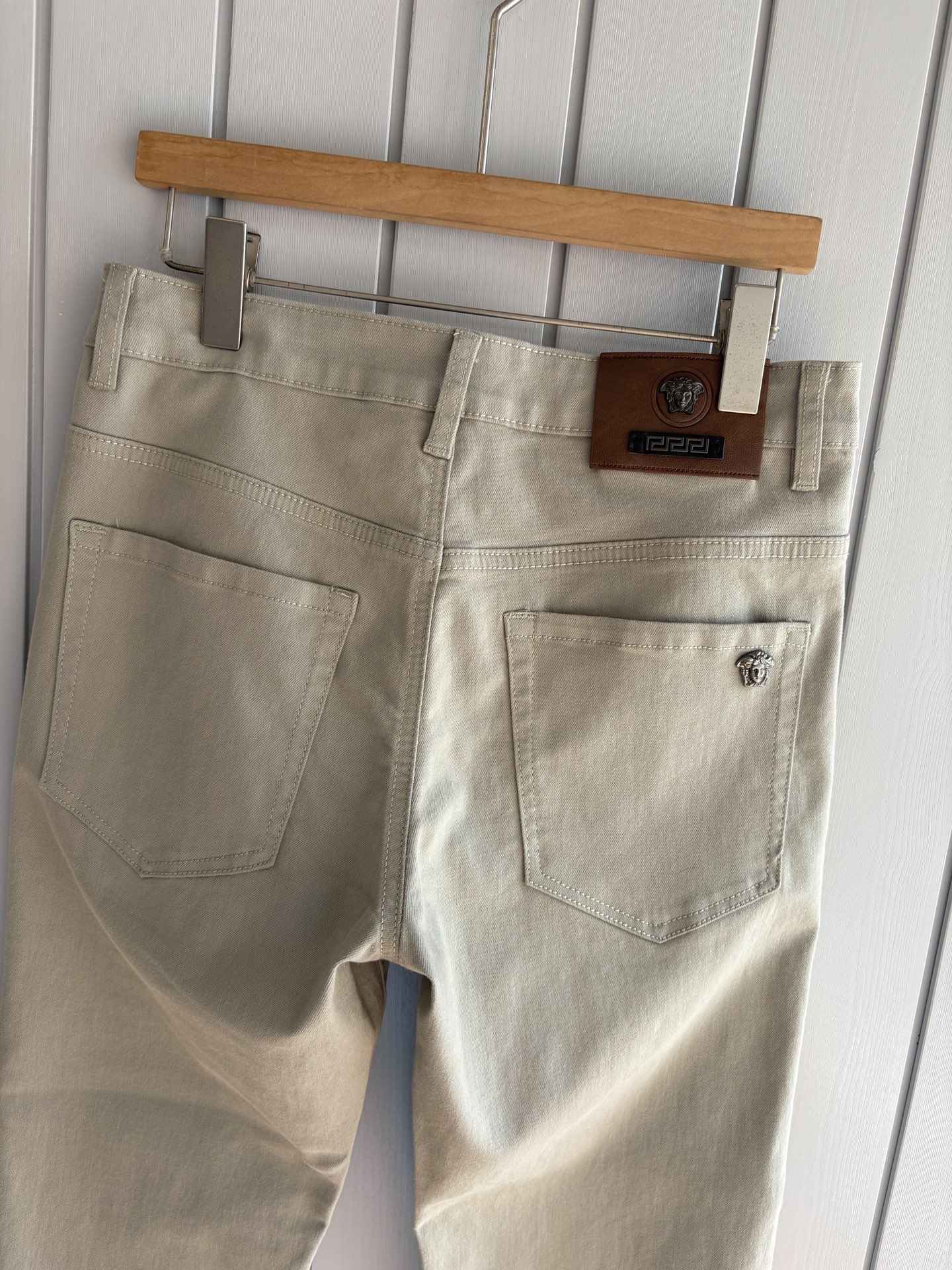 Versace Men's Beige Denim Pants with Medusa Logo - Stylish and Comfortable 9 i1749262913861 3623 0 7