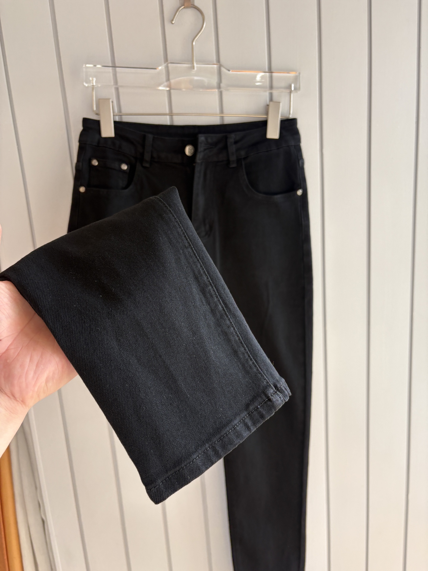Prada Black Denim Jeans with Embroidered Logo Detail, Sizes 28-38 8 i1749351437989 872 0 6