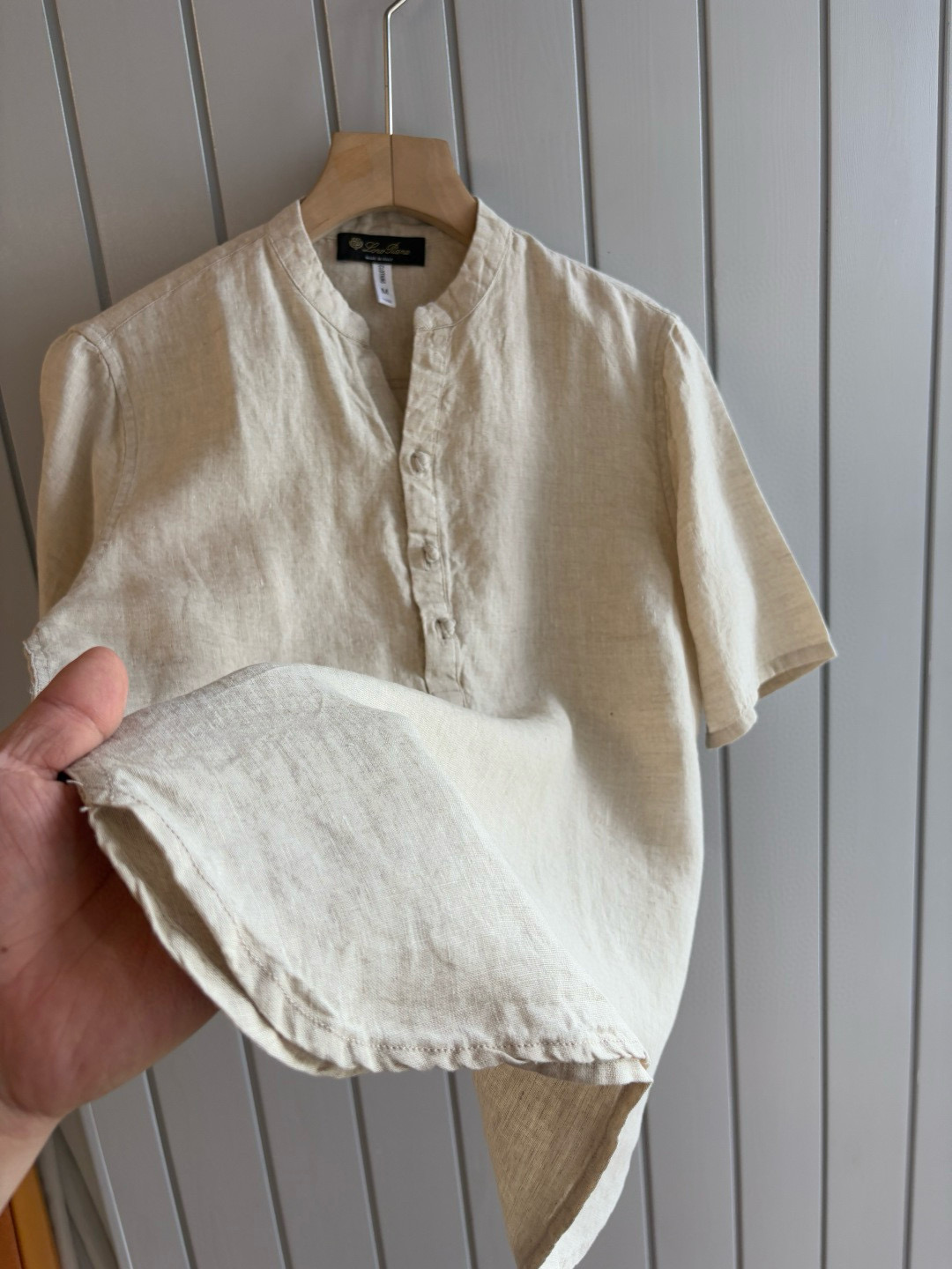 lP🆕20%亚麻男士短袖，男装界的天花板，这款翻领麻料衫短袖精准到每一针的细腻工艺，完全区别于普通面料裁