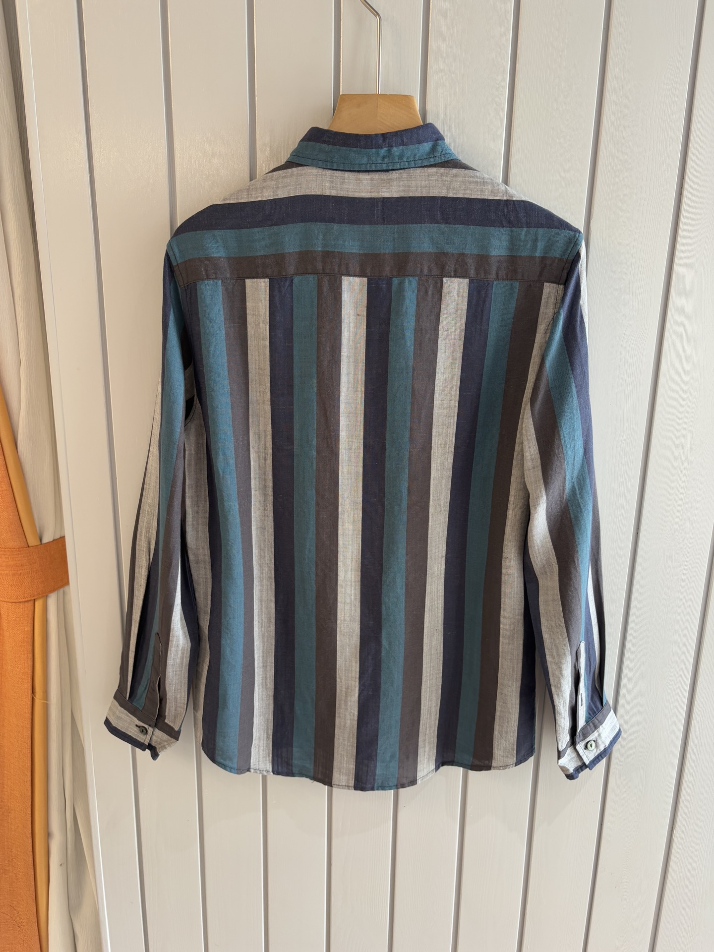 lP🆕 年秋季新款30%亚麻70%色织莱赛尔天丝亚麻休闲长袖衬衣，面料舒适透气&时尚百搭颜色：粉、灰、黄