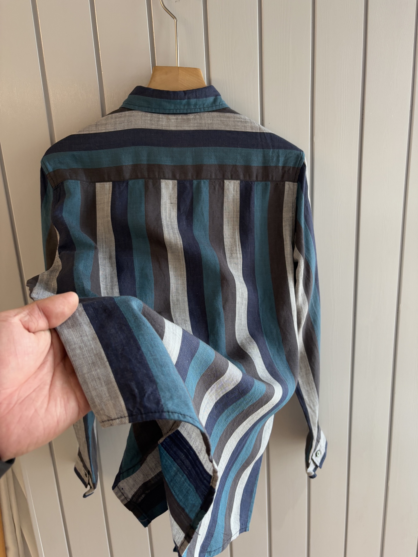 lP🆕 年秋季新款30%亚麻70%色织莱赛尔天丝亚麻休闲长袖衬衣，面料舒适透气&时尚百搭颜色：粉、灰、黄