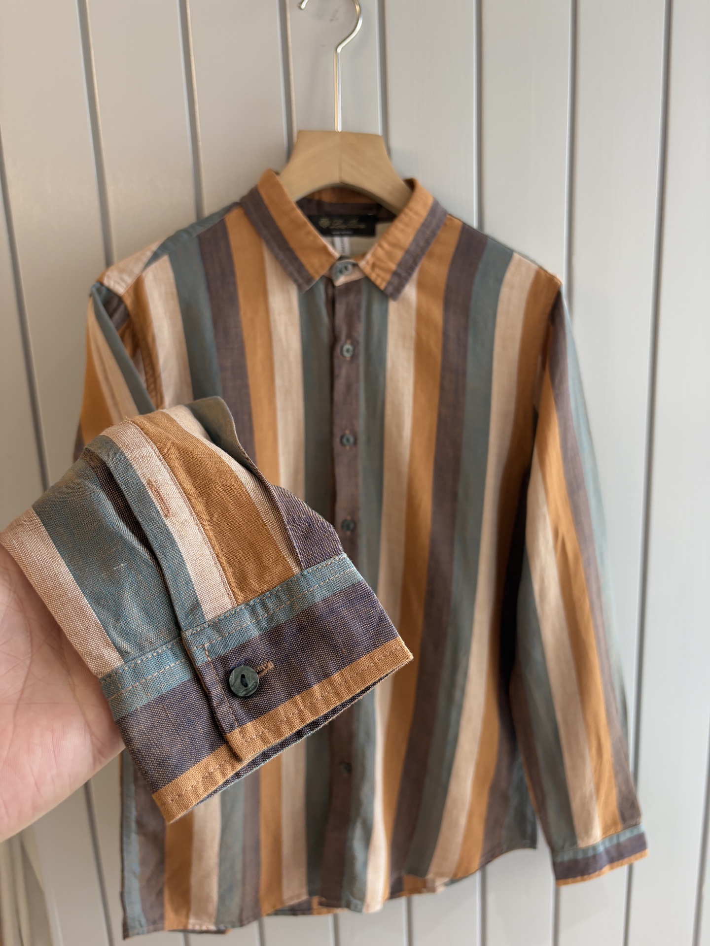 lP🆕 年秋季新款30%亚麻70%色织莱赛尔天丝亚麻休闲长袖衬衣，面料舒适透气&时尚百搭颜色：粉、灰、黄