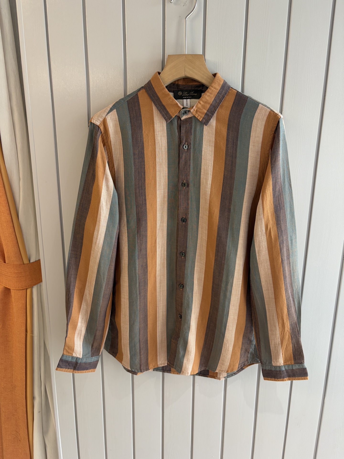 lP🆕 年秋季新款30%亚麻70%色织莱赛尔天丝亚麻休闲长袖衬衣，面料舒适透气&时尚百搭颜色：粉、灰、黄