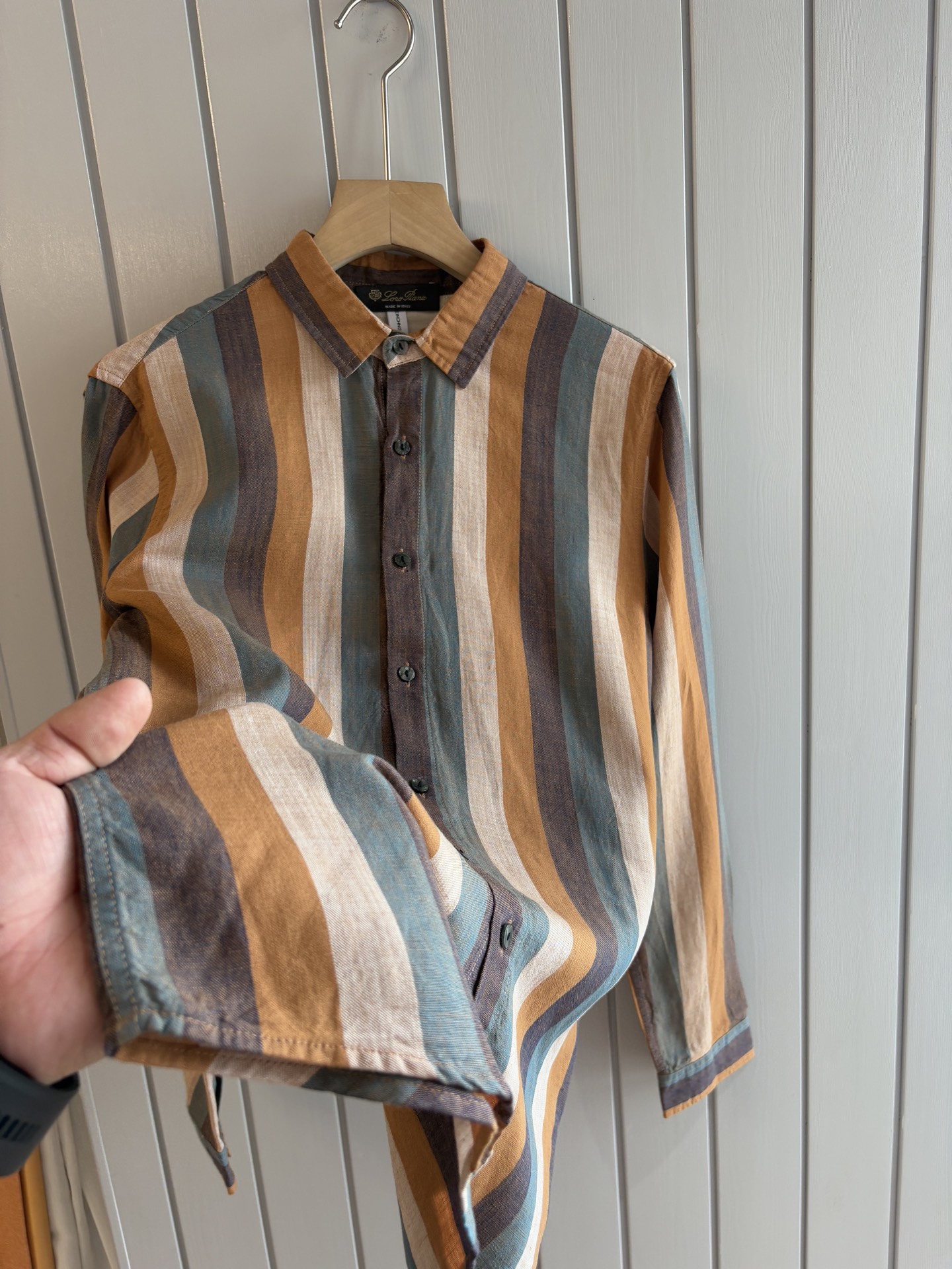 lP🆕 年秋季新款30%亚麻70%色织莱赛尔天丝亚麻休闲长袖衬衣，面料舒适透气&时尚百搭颜色：粉、灰、黄