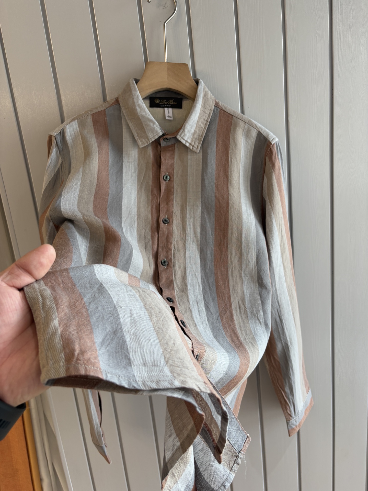 lP🆕 年秋季新款30%亚麻70%色织莱赛尔天丝亚麻休闲长袖衬衣，面料舒适透气&时尚百搭颜色：粉、灰、黄