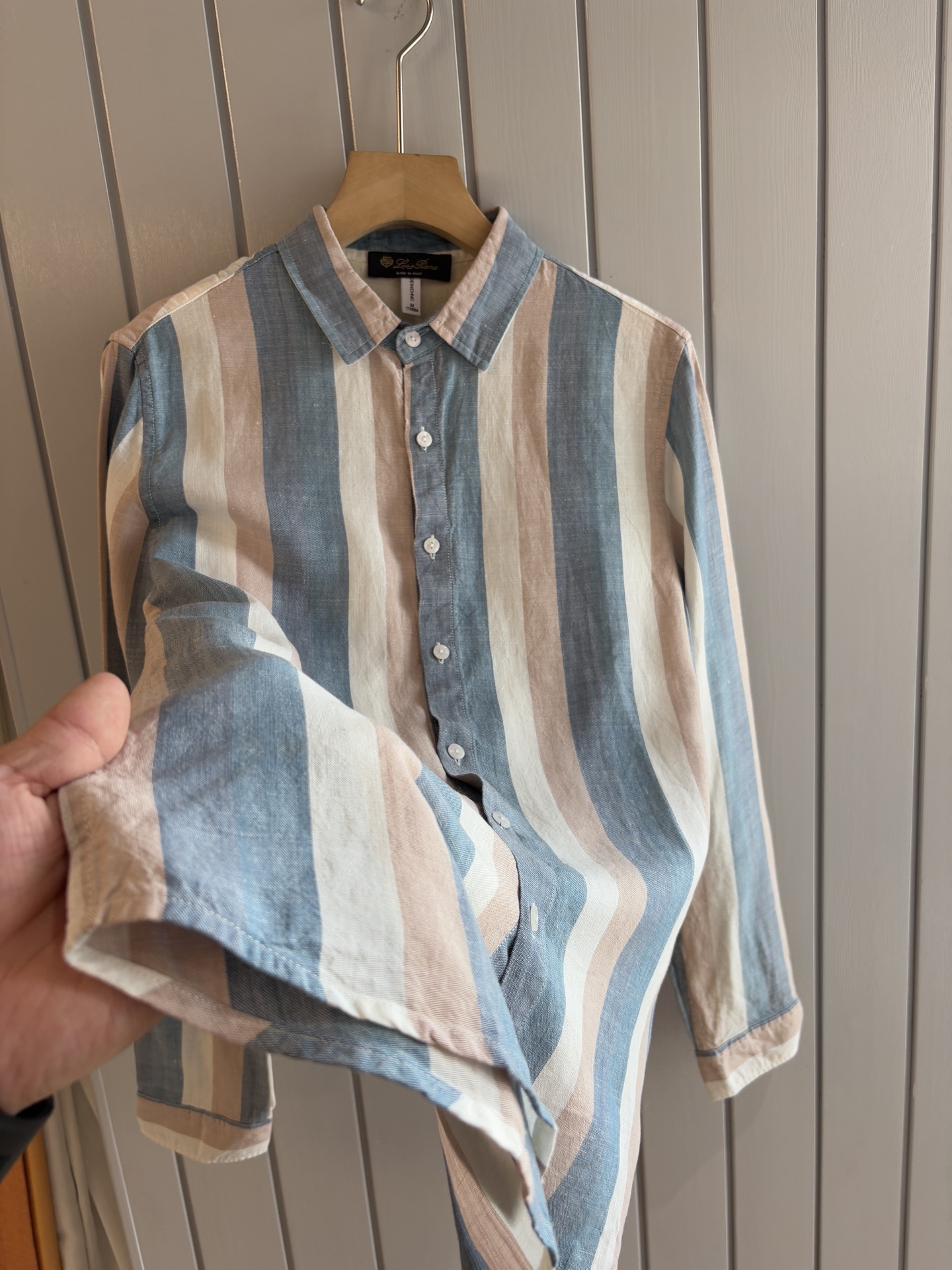 lP🆕 年秋季新款30%亚麻70%色织莱赛尔天丝亚麻休闲长袖衬衣，面料舒适透气&时尚百搭颜色：粉、灰、黄