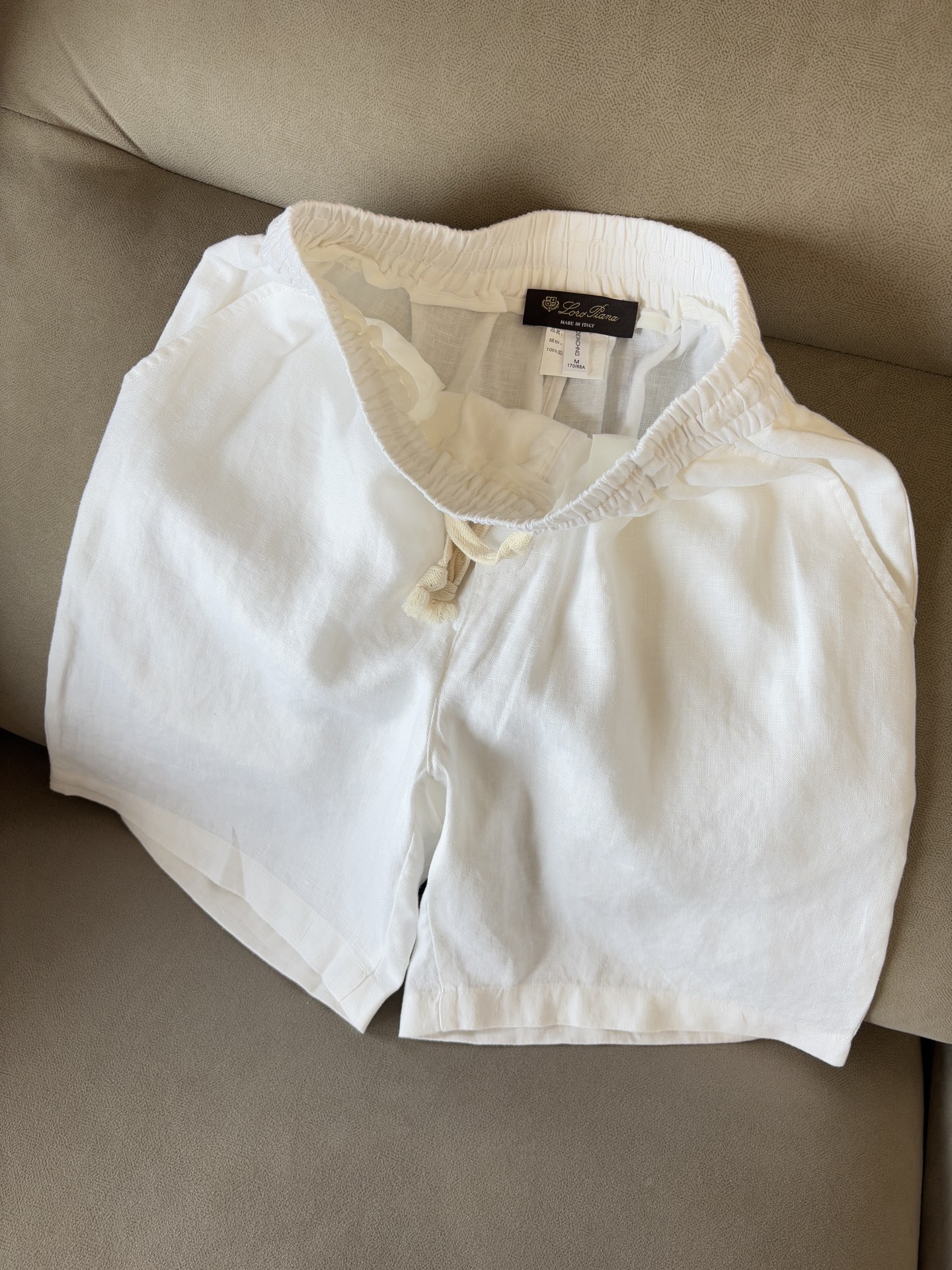 lP🆕年夏季新款100%纯亚麻简约百搭薄款透气休闲五分裤👖，面料柔软舒适透气&休闲百搭颜色：白色、黑色、