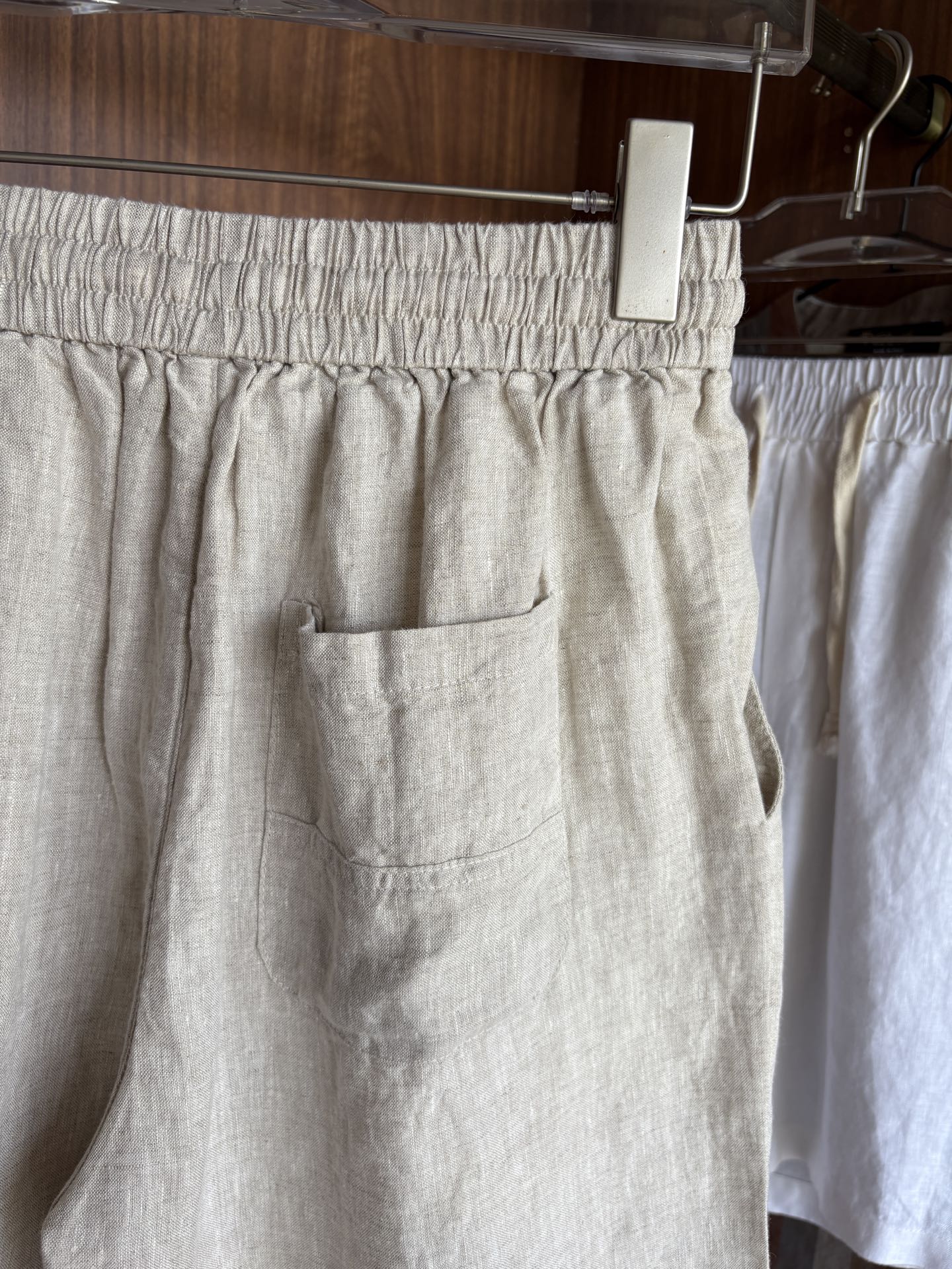 lP🆕年夏季新款100%纯亚麻简约百搭薄款透气休闲五分裤👖，面料柔软舒适透气&休闲百搭颜色：白色、黑色、