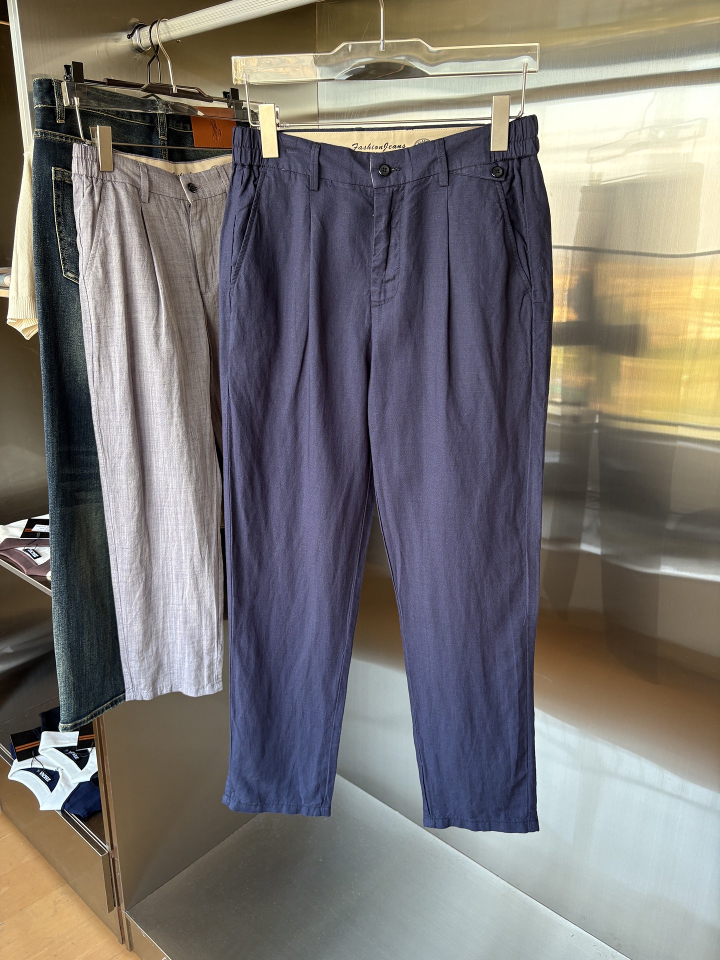 NO:522128,;L2025 summer new Laiser Tennis linen simple and versatile thin breathable straight casual trousers, soft, comfortable and breathable & casual versatile color dark blue and purple gray Size M-3xL, alexander wang19860909;L2025年夏季新款莱赛尔天丝亚麻简约百搭薄款透气直筒休闲长裤,面料柔软舒适透气&休闲百搭 颜色深蓝、紫灰色 尺码M-3xL,,alexander wang,Men's clothing