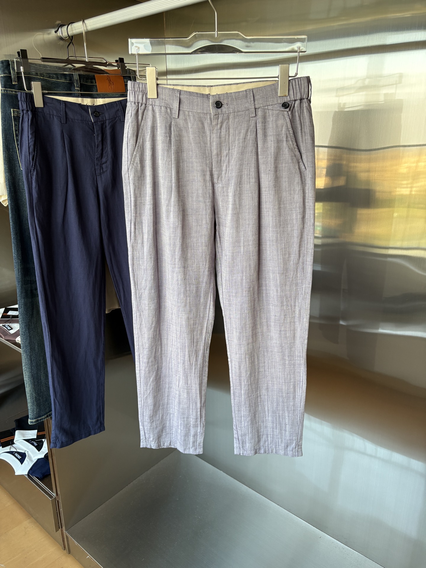 NO:478364,;L2025 summer new Laiser Tennis linen simple and versatile thin breathable straight casual trousers, soft, comfortable and breathable & casual versatile color dark blue and purple gray Size M-3xL, alexander wang19860909;L2025年夏季新款莱赛尔天丝亚麻简约百搭薄款透气直筒休闲长裤,面料柔软舒适透气&休闲百搭 颜色深蓝、紫灰色 尺码M-3xL,,alexander wang,Men's clothing