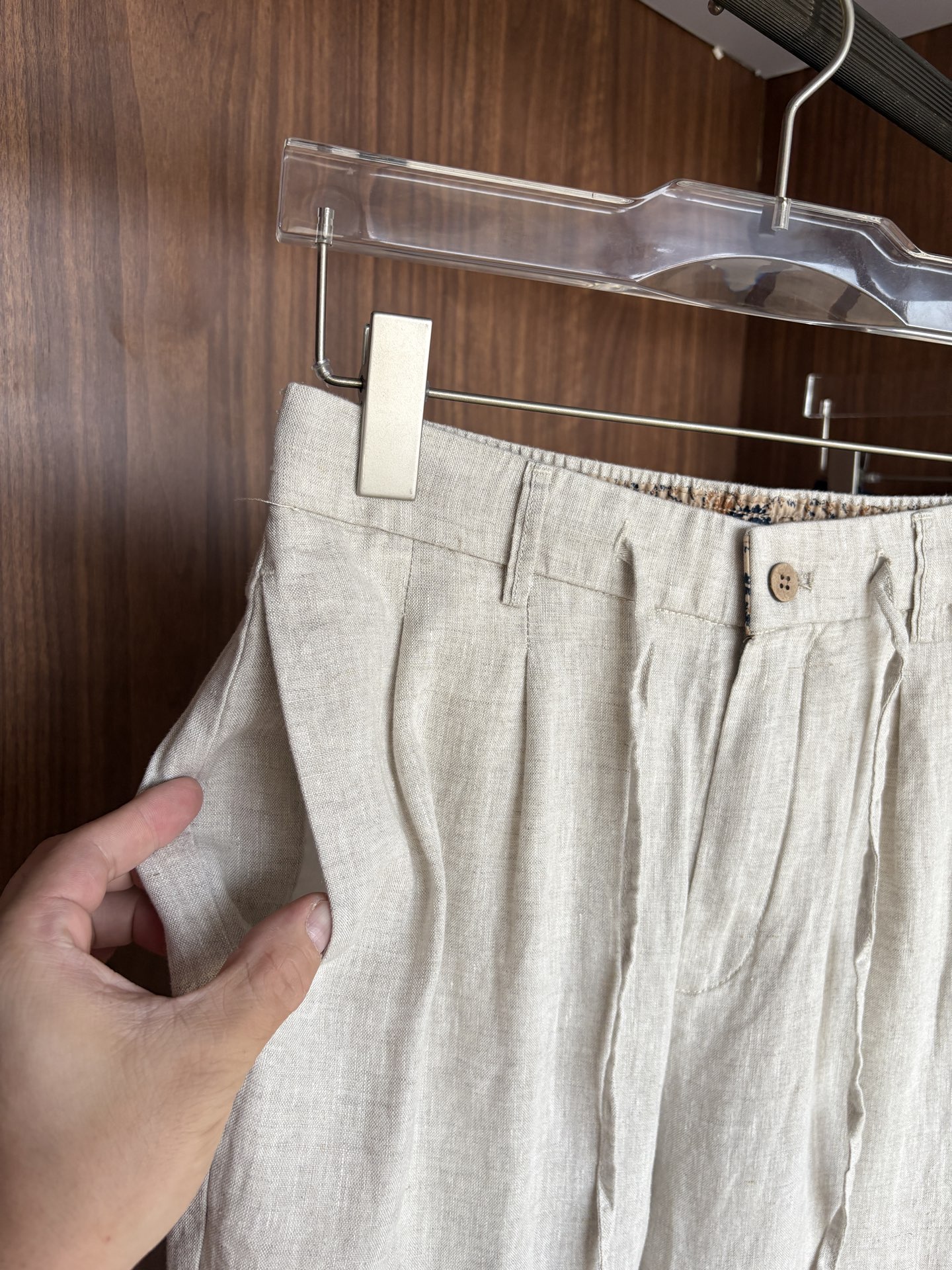 L、P春夏刺绣标识100 ％全麻时尚休闲裤 裤子无节制的创造动感兼具吸引力🧲,完美着装让时尚商务休闲轻而