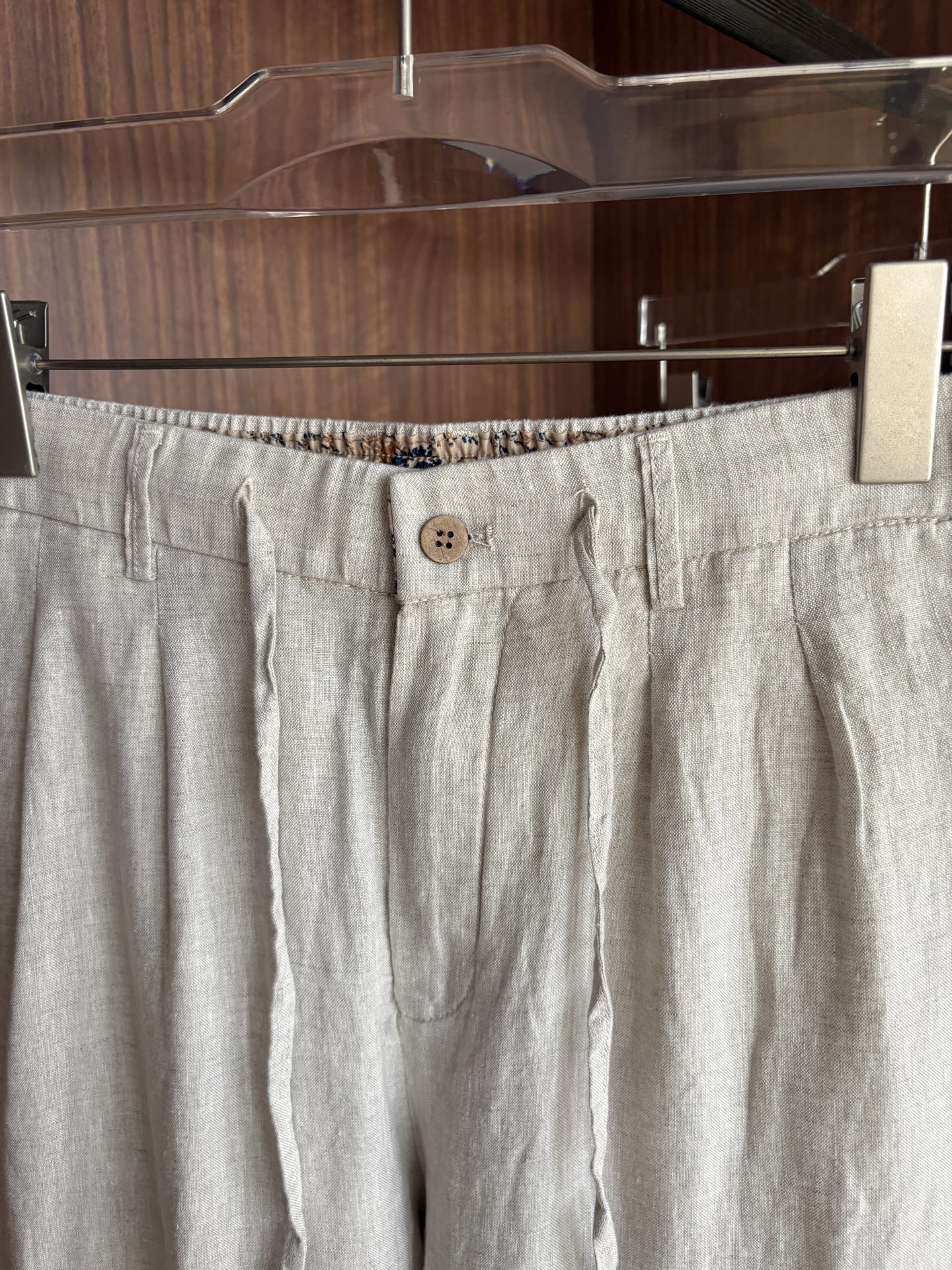 L、P春夏刺绣标识100 ％全麻时尚休闲裤 裤子无节制的创造动感兼具吸引力🧲,完美着装让时尚商务休闲轻而